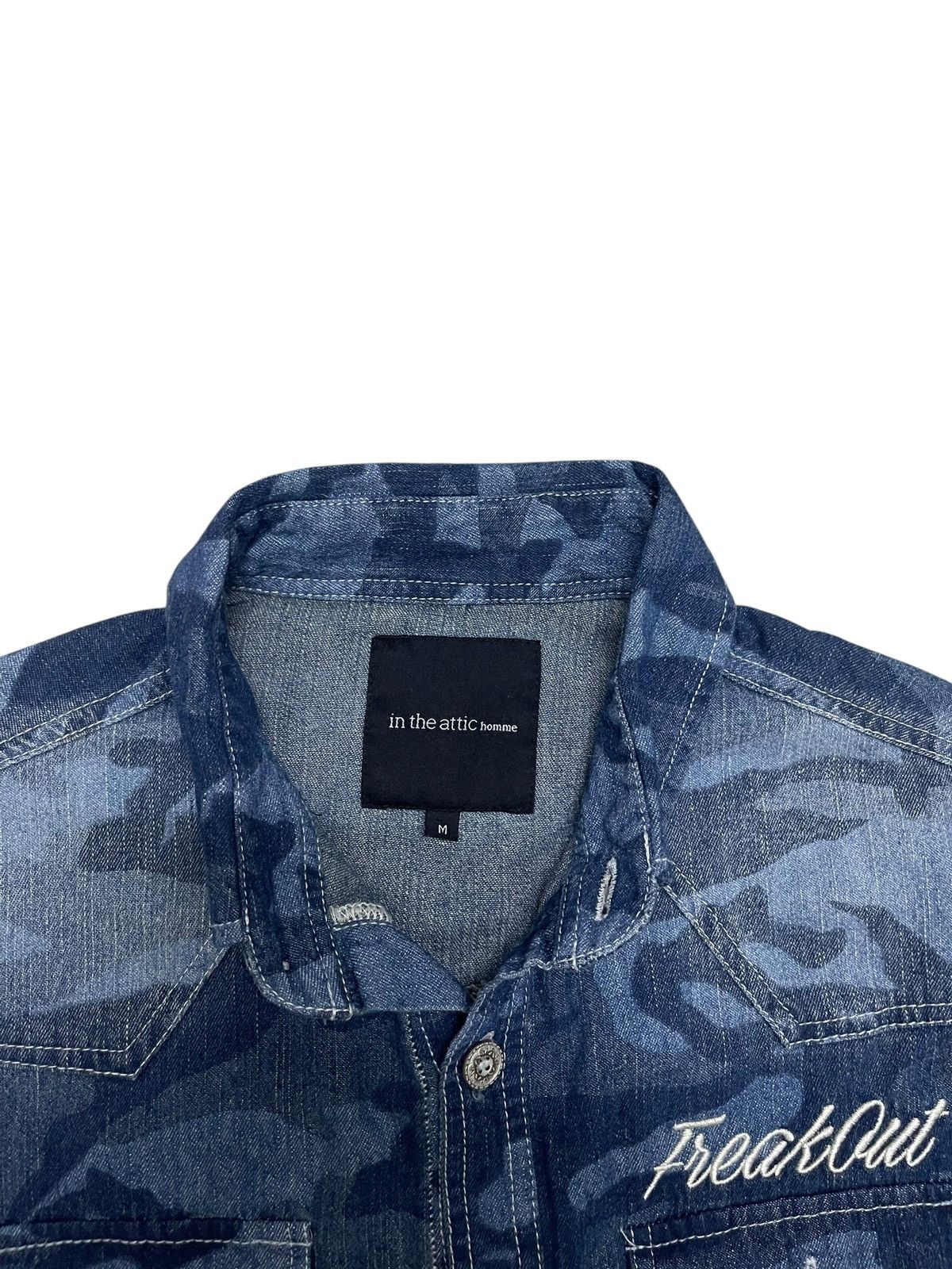 If Six Was Nine In The Attic Homme “Freak Out” Camo Western Denim Shirt Size US M / EU 48-50 / 2 - 4 Thumbnail