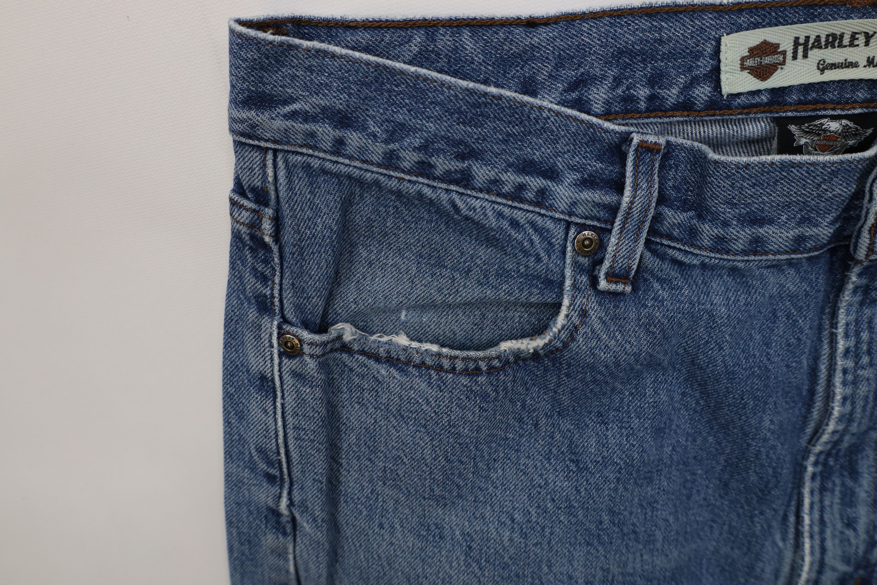 Harley Davidson Vintage 90s Y2K Harley Davidson Straight Leg Denim Jeans Size US 36 / EU 52 - 10 Thumbnail