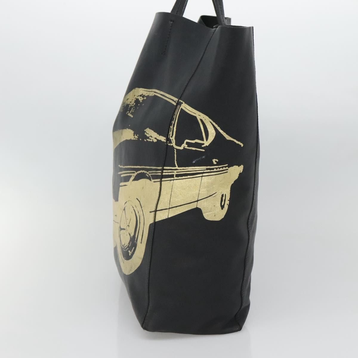 Celine CELINE Mustang Print Vertical Cabas Tote Bag Leather Black Size ONE SIZE - 5 Thumbnail