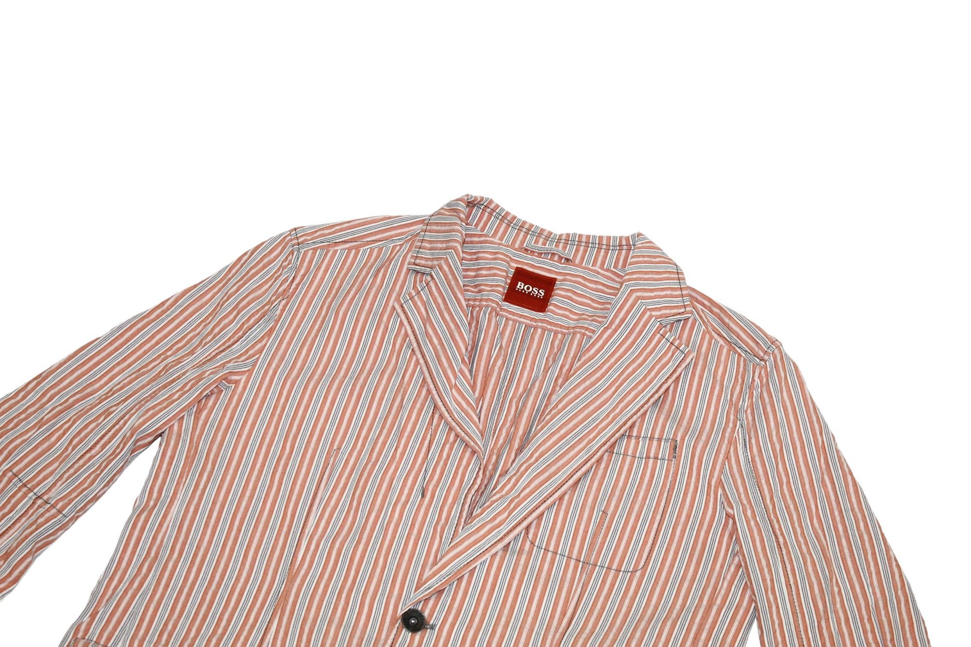 Hugo Boss 🔥90's Boss Orange Cotton Striped Hickory Blazer Jacket Size US L / EU 52-54 / 3 - 4 Thumbnail