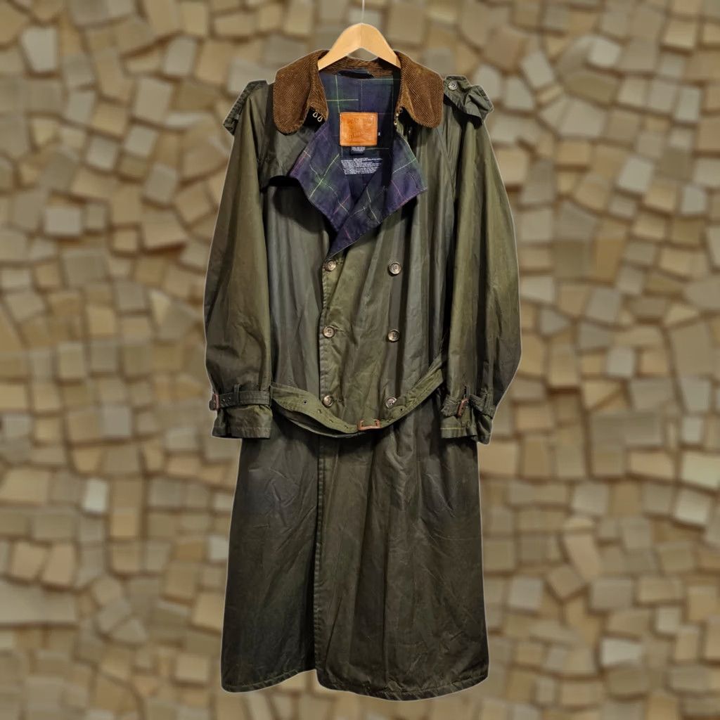 Polo Ralph Lauren Polo Ralph Lauren Mens Trench Coat - Green Medium Waxed Sportsman Hunting Tartan - Vintage Size US M / EU 48-50 / 2 - 1 Thumbnail
