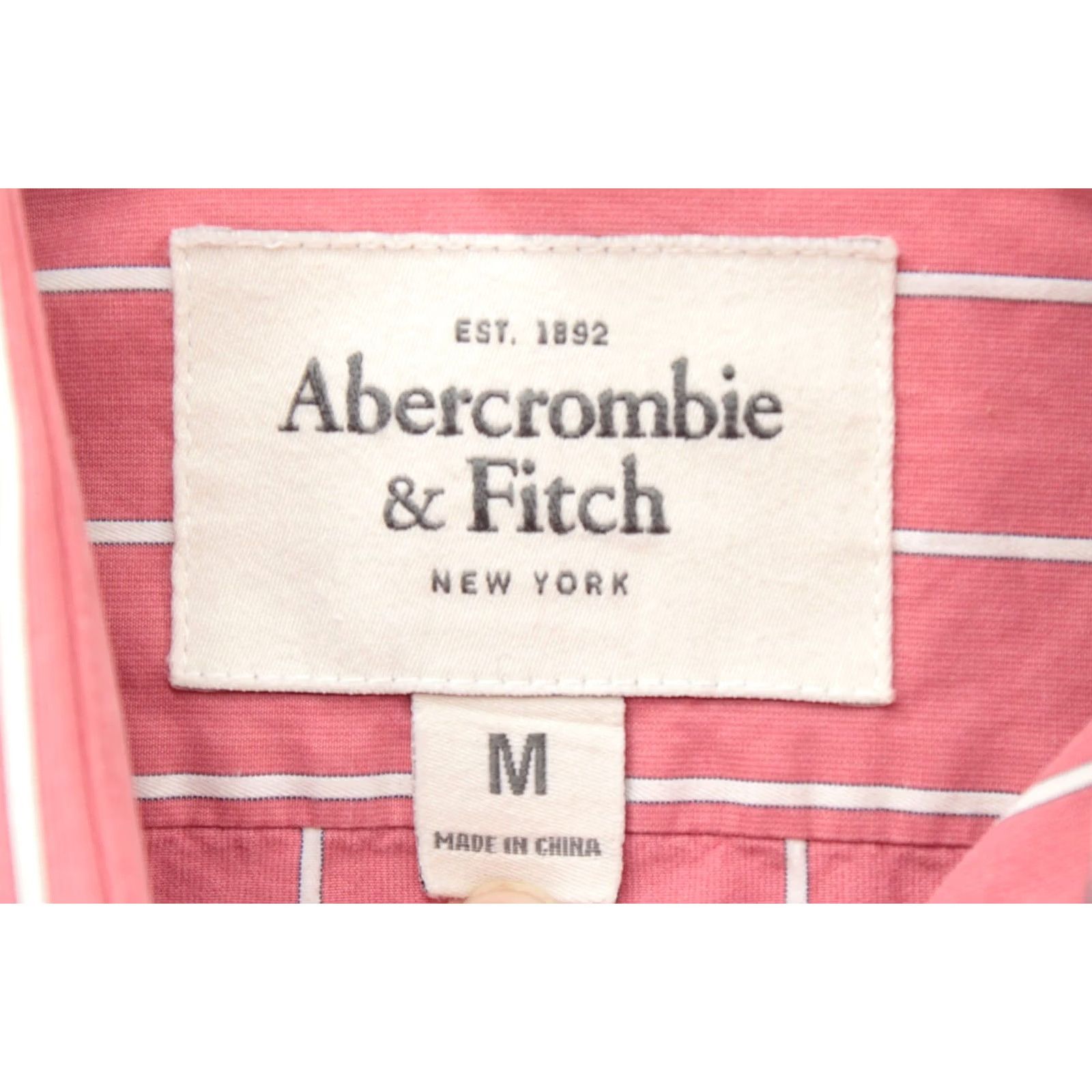 Abercrombie & Fitch Abercrombie & Fitch Shirt Mens Medium Muscle Fit Pink White Stripe Button up Size US M / EU 48-50 / 2 - 5 Thumbnail