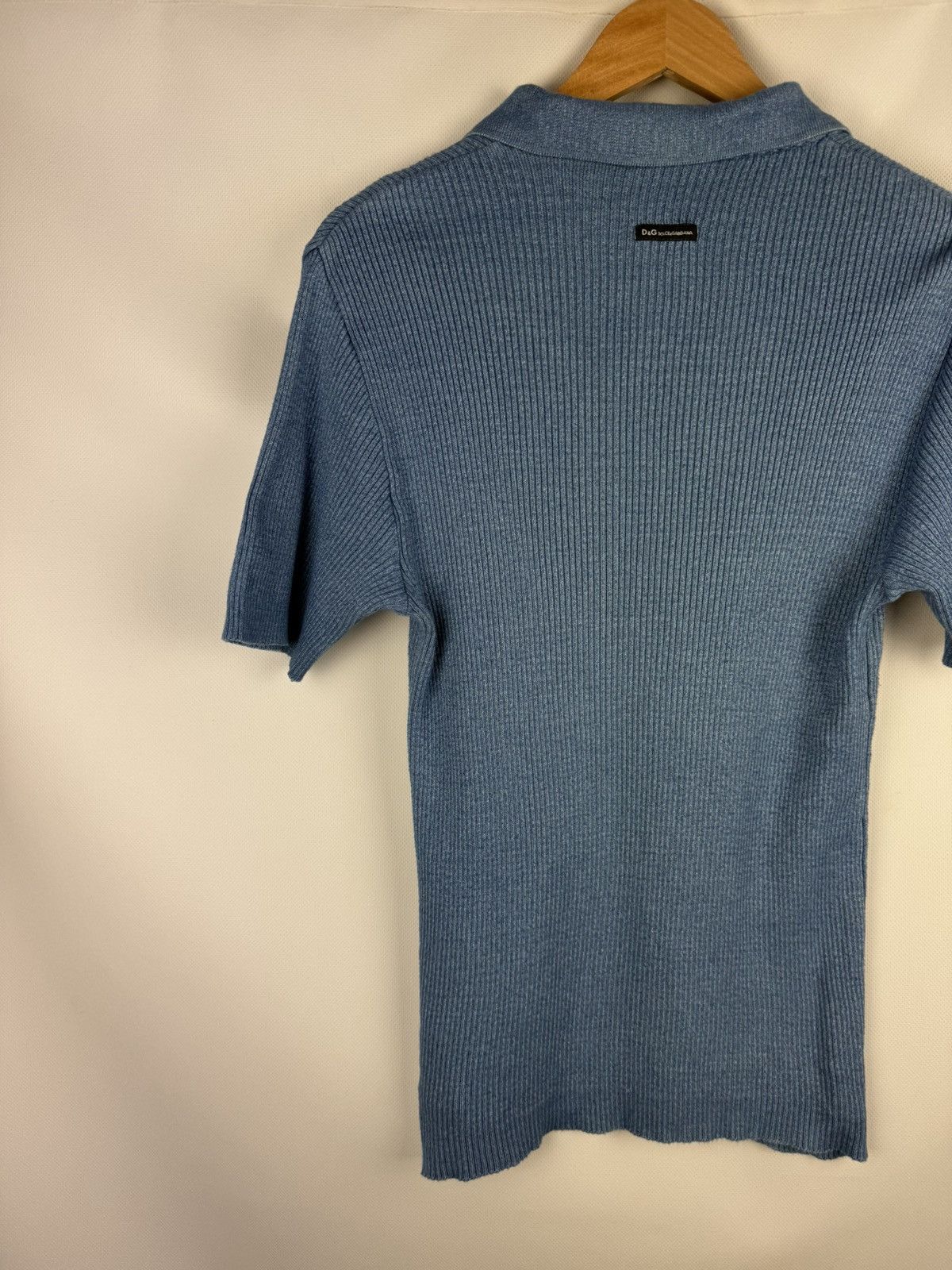 Dolce & Gabbana D&G Dolce & Gabbana Vintage S/s Knitted Rib Polo T Shirt Size US L / EU 52-54 / 3 - 12 Thumbnail