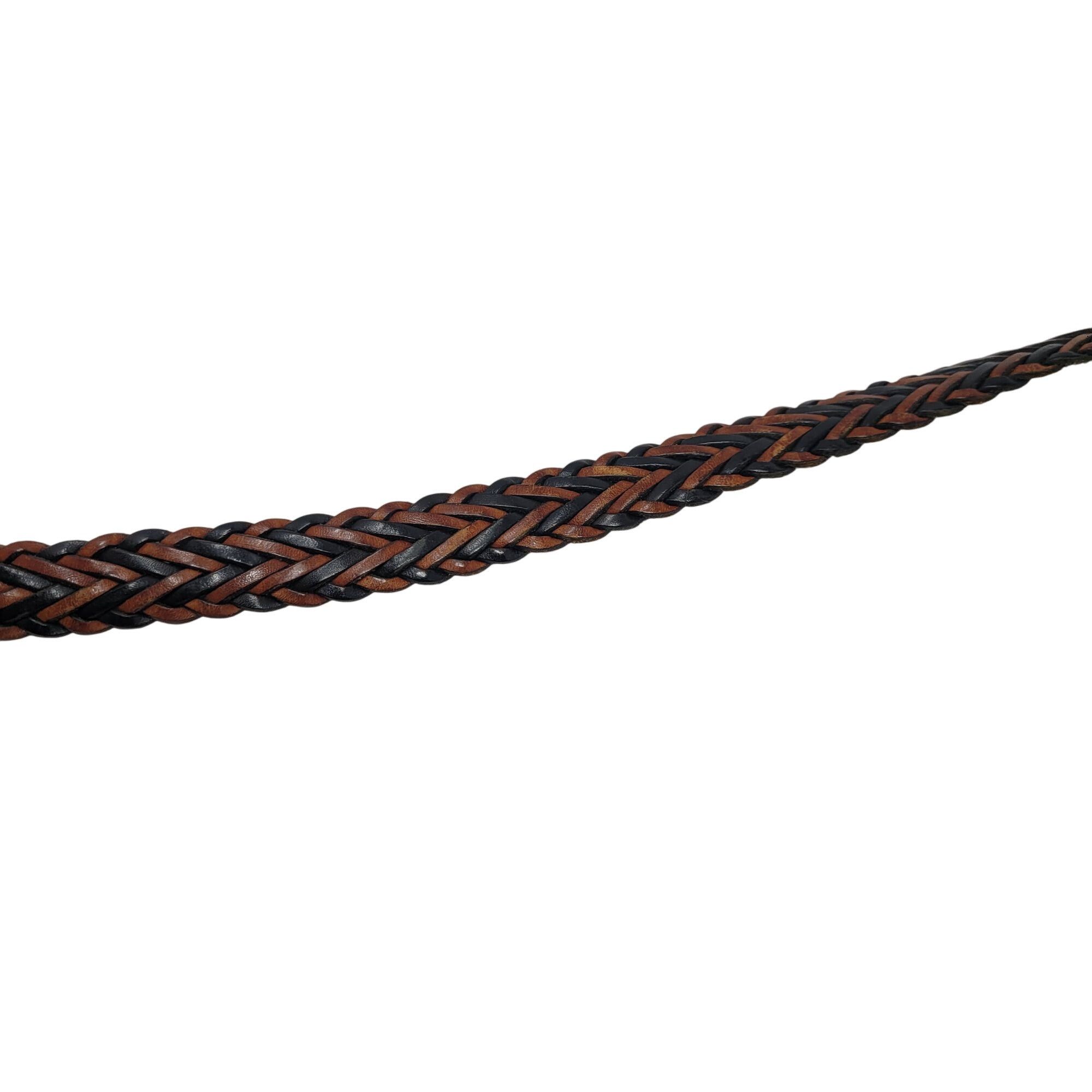Vintage Vtg Handmade Western Braided Leather Belt Sz L Dark Brown Bl Size ONE SIZE - 11 Thumbnail