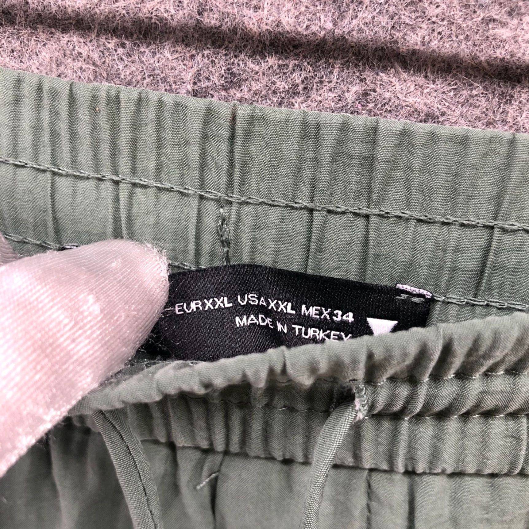 Zara Zara Pants Womens 2XL Straight Ankle Pull On Lightweight Sage Green Drawstring Casual Comfort Size 40" / US 18 - 5 Thumbnail