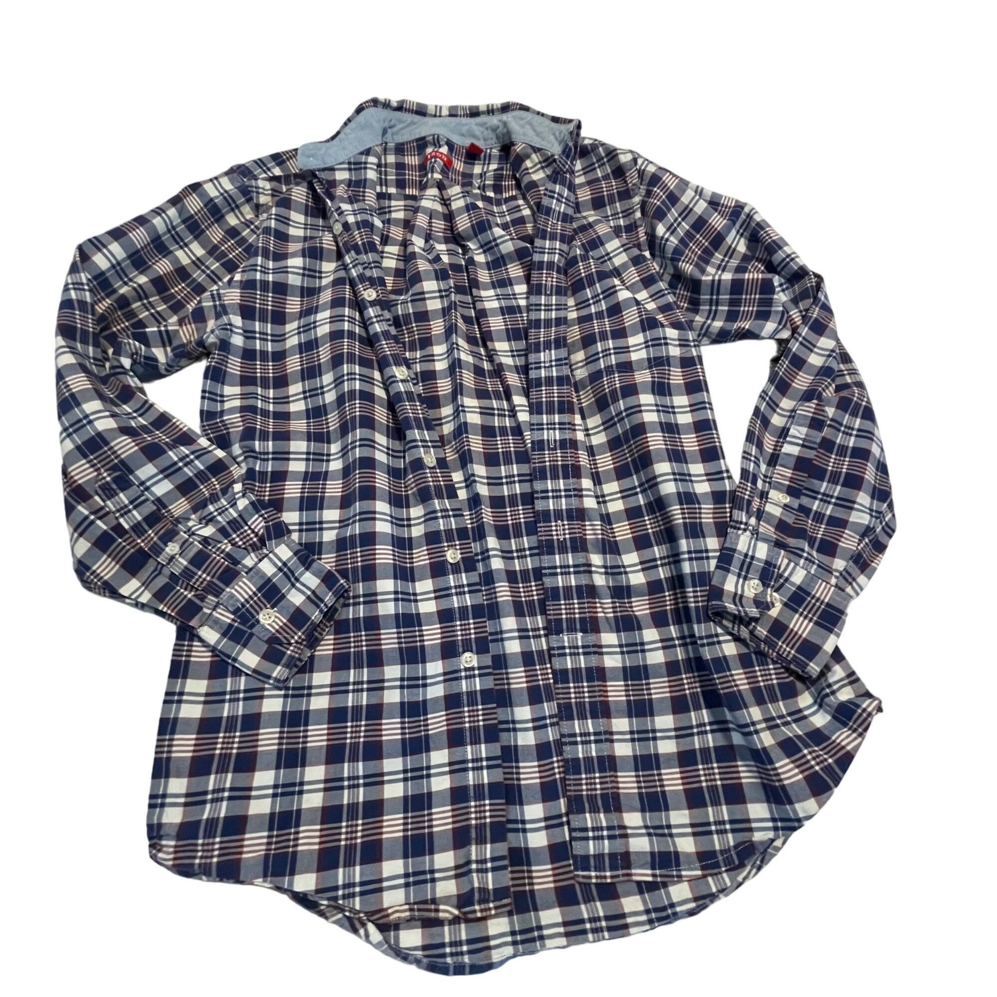 Izod Izod Men's Plaid Button-Down Shirt S/P Cotton Blend Long Sle Size US S / EU 44-46 / 1 - 1 Thumbnail