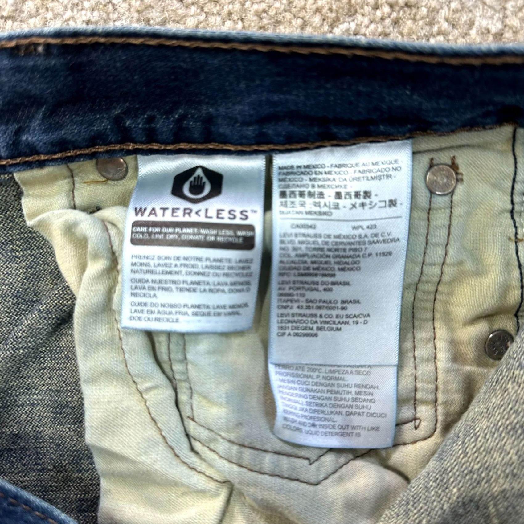 Levi's Levi's 569 Loose Straight Jeans Mens 34x30 Denim Blue Distressed 5-Pocket Belt Loops Baggy Casual Size US 34 / EU 50 - 4 Thumbnail