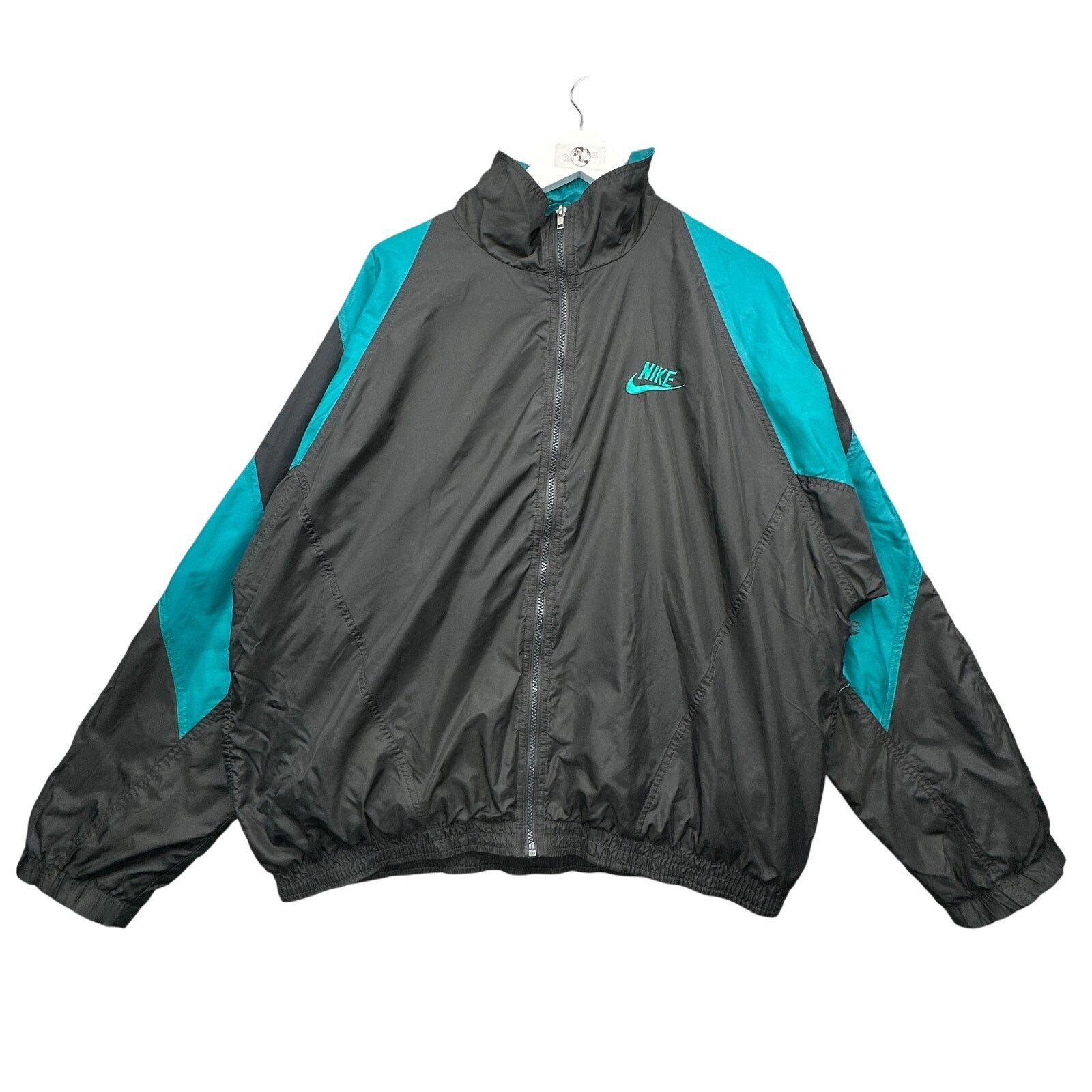 Nike Vintage Nike Teal Black Full Zip Windbreaker Jacket Large Size US L / EU 52-54 / 3 - 2 Thumbnail