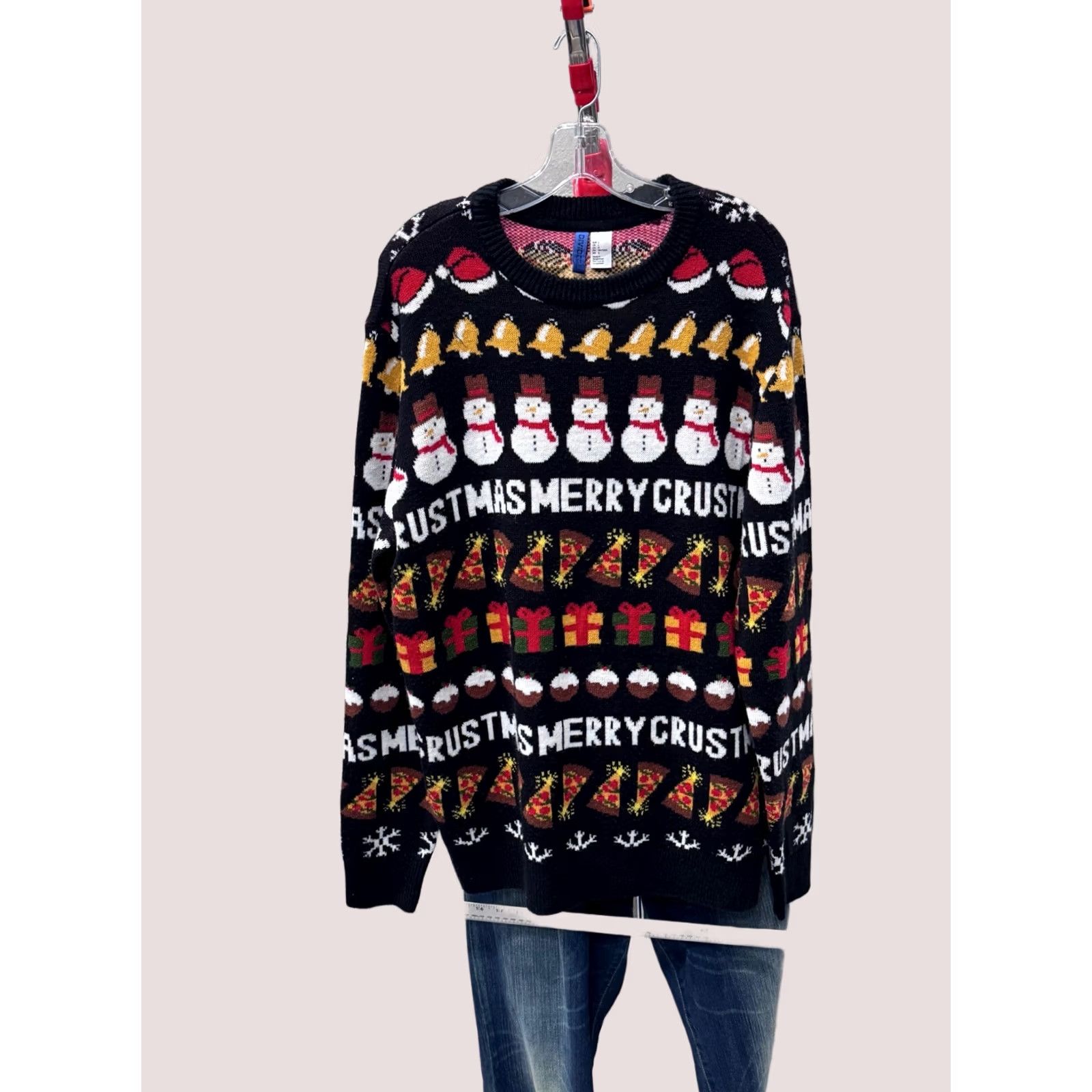 H&M H & M Merry Pizza Crustmas Ugly Christms SWEATER Large L Oversized Mens Size US L / EU 52-54 / 3 - 1 Thumbnail
