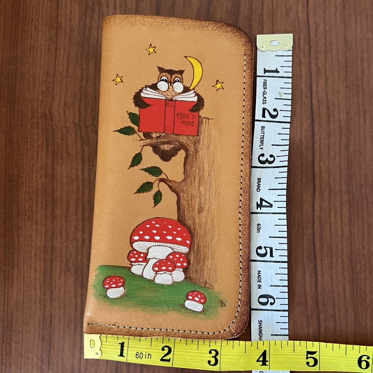 Other Pauline Baines Hand Painted Leather Eyeglass Case Owl UK Size ONE SIZE - 2 Thumbnail