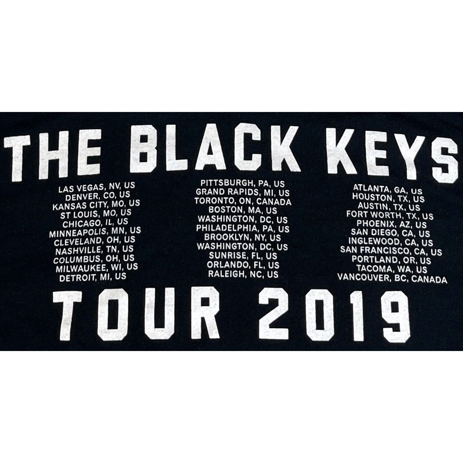 Vintage The Black Keys World Tour 2019 Long Sleeve T-Shirt - Men's M, Double-Sided, 100% Cotton, Black, Crew Neck, Solid, Band, Music Size US M / EU 48-50 / 2 - 4 Thumbnail