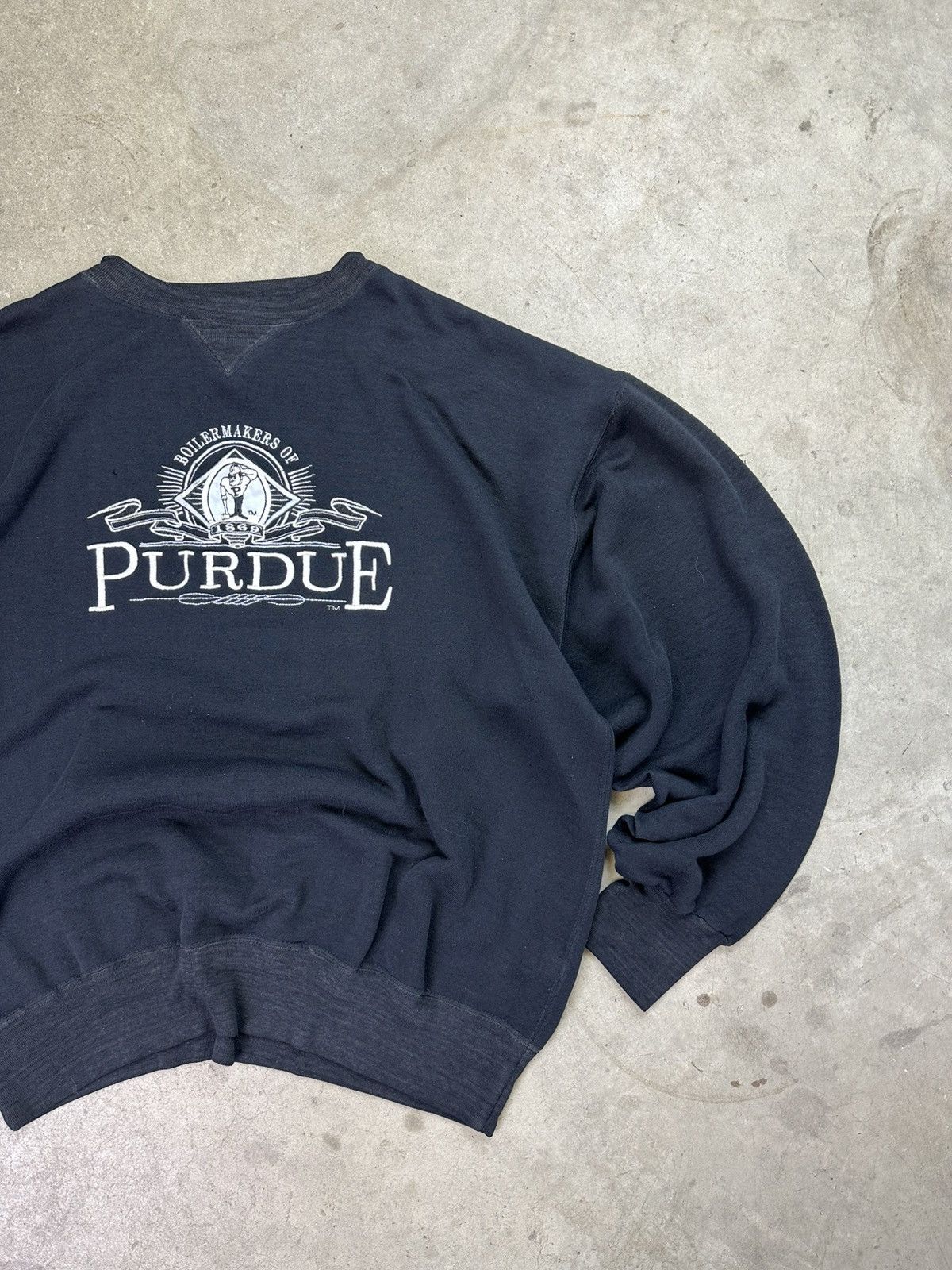 Vintage vintage 90s purdue collegiate spellout crewneck Boxy XL Size US XL / EU 56 / 4 - 2 Thumbnail