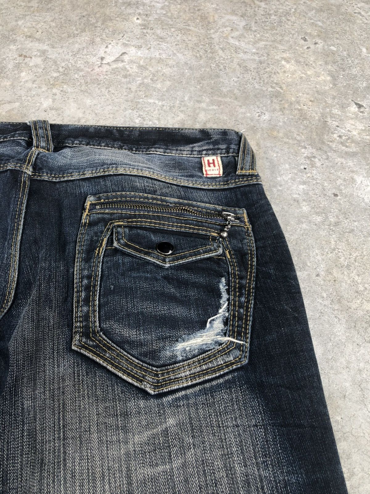 If Six Was Nine Japanese Nicole Flared Jeans Distressed Denim Size US 32 / EU 48 - 15 Thumbnail