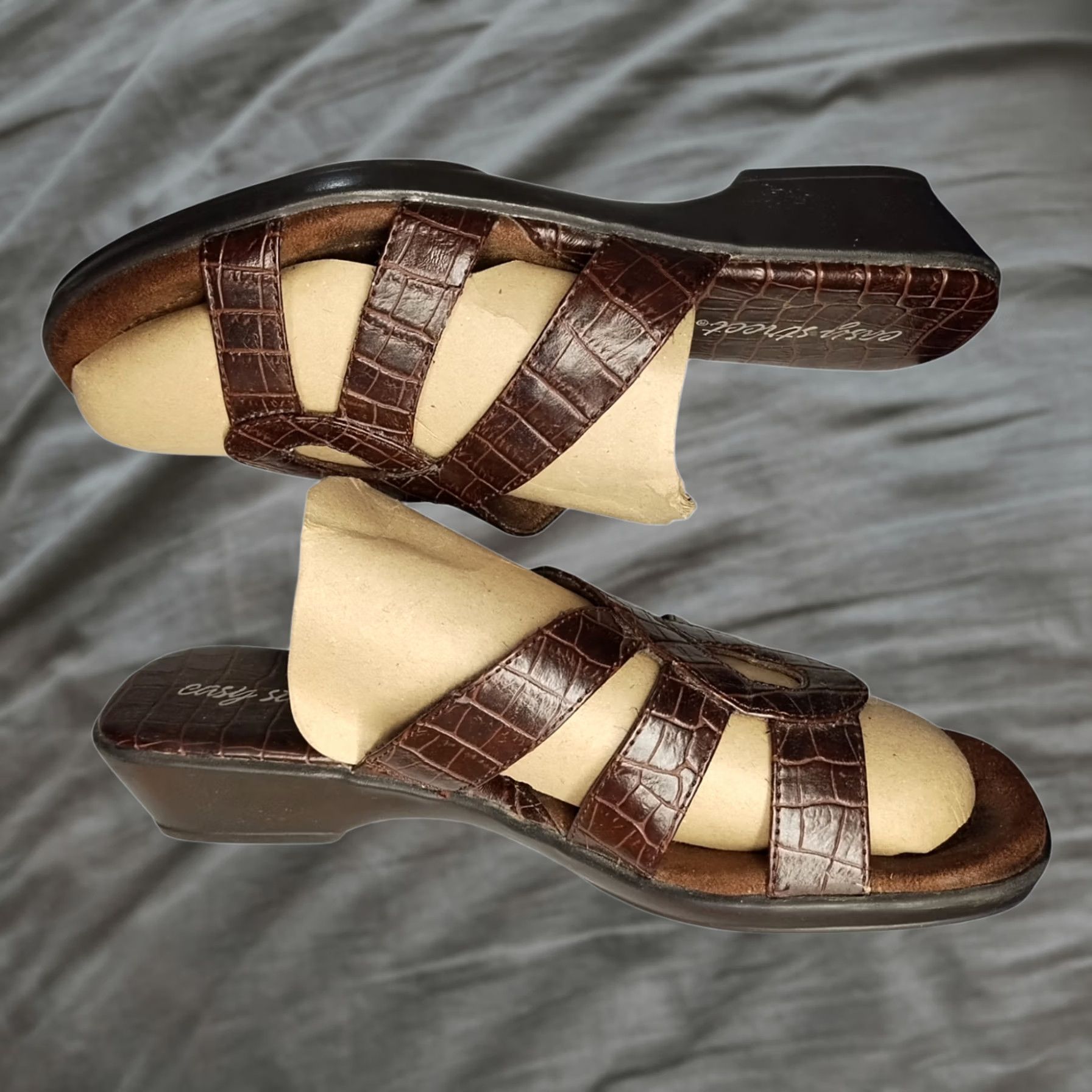 Vintage Easy Street Slide Sandals Womens Size 8.5 Brown Open Toe Slip On Casual Sandals Product Details: Pre-owned Mens Womens Girls Boys Size US 9 / IT 39 - 1 Thumbnail