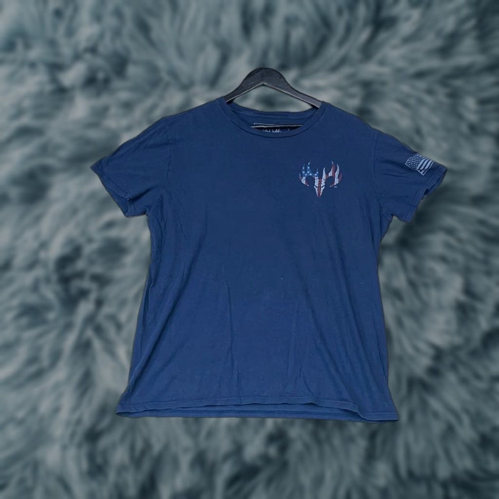 Vintage Buck Wear Men T-Shirt Blue Size L USA Flag Patriotic Graphic Print Crew Neck Short Sleeve Vintage No (if allowed) Size US L / EU 52-54 / 3 - 1 Thumbnail