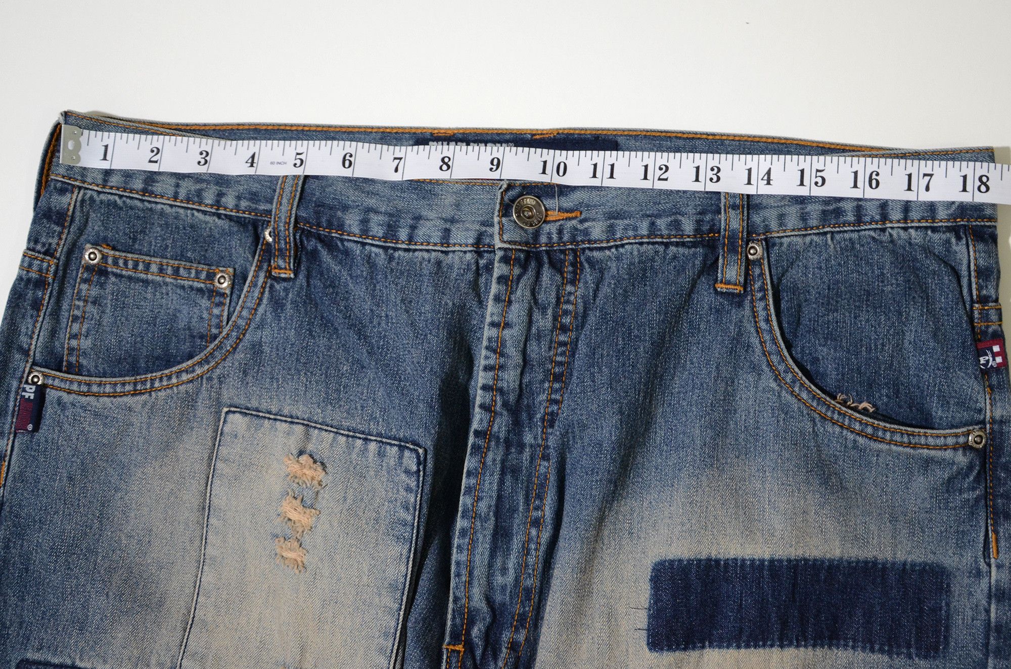 Phat Farm [Stain on buttock] Loose Fit Scratches & Patches 90s Hiphop Size US 34 / EU 50 - 12 Thumbnail