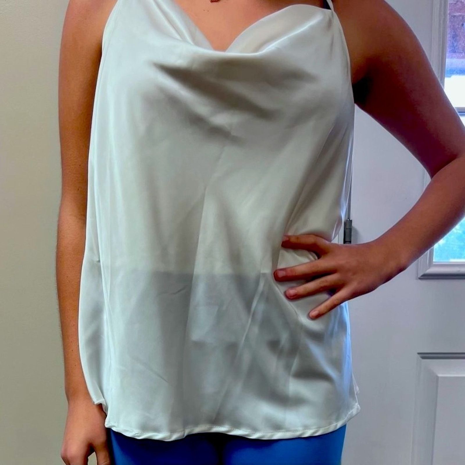 FOR OTHERS NWT- She + Sky Ivory Silky Camisole Size L / US 10 / IT 46 - 4 Thumbnail