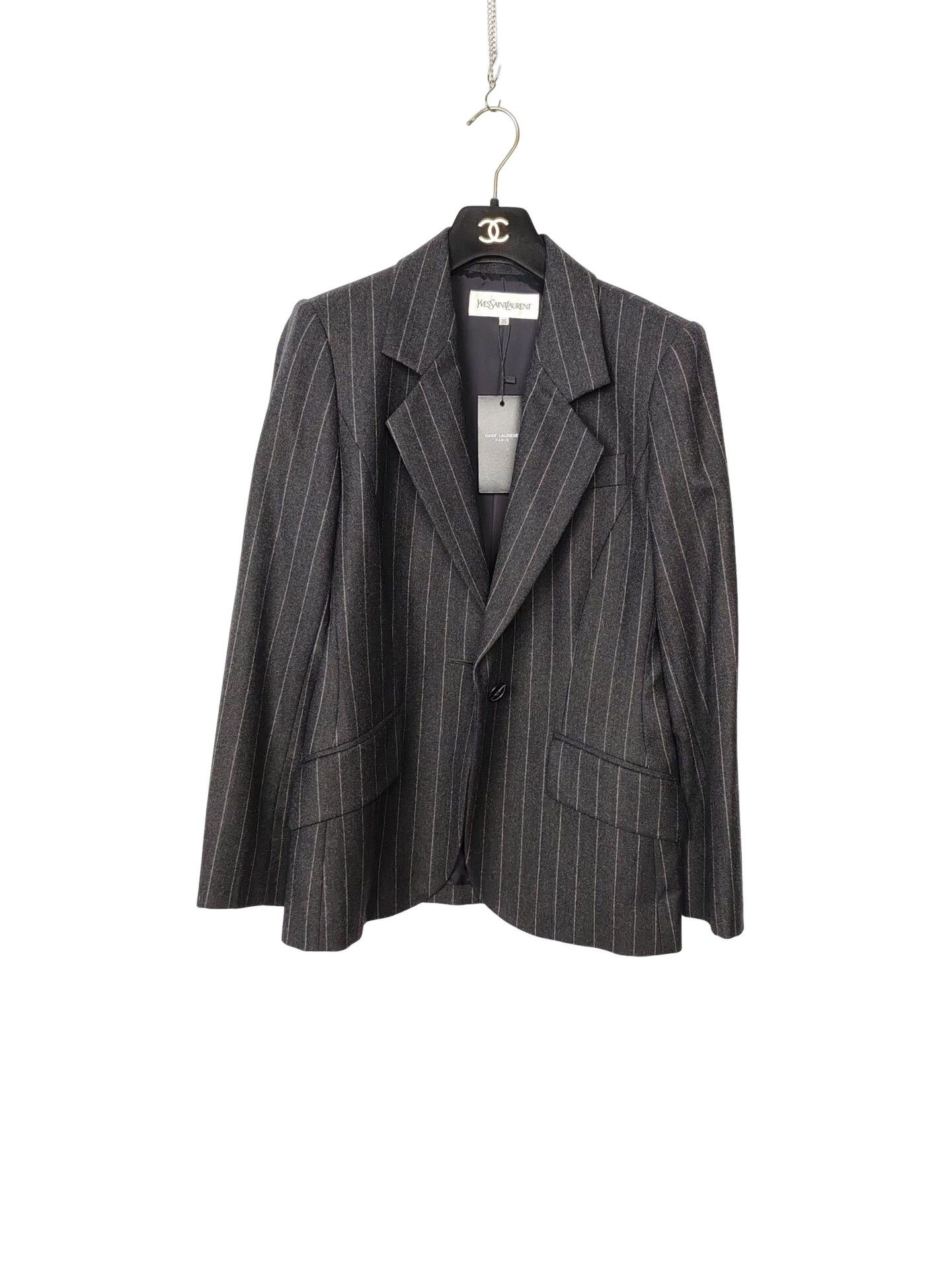 Saint Laurent Paris Saint Laurent Pinstripe Wool Blazer Size 36 Size XS / US 0-2 / IT 36-38 - 1 Thumbnail