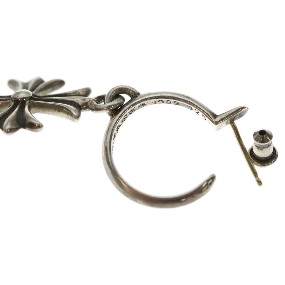 Chrome Hearts Chrome Hearts Tiny CH Cross Hoop Earring Silver Size ONE SIZE - 6 Thumbnail