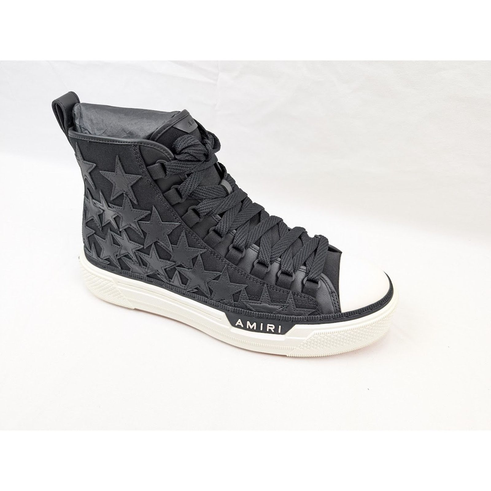 Amiri o1rshd1 Q:6 / Stars Court Hi-Top Sneakers in Black/White Size US 13 / EU 46 - 3 Thumbnail