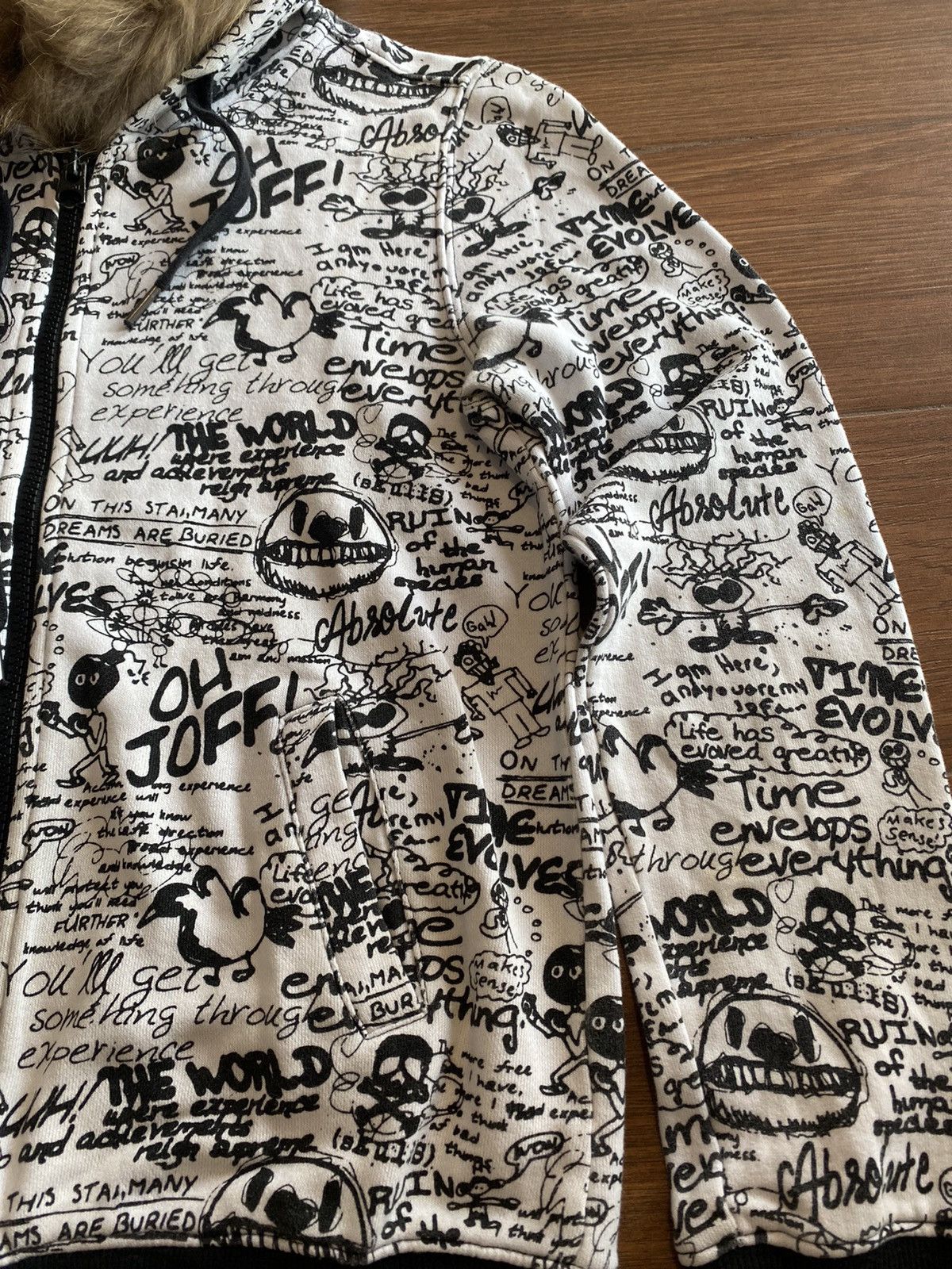 If Six Was Nine × Japanese Brand × Le Grande Bleu (L.G.B.) Japan Joff Faux fur hoodie Zip skull poem if6w9 LgB style Size US M / EU 48-50 / 2 - 3 Thumbnail