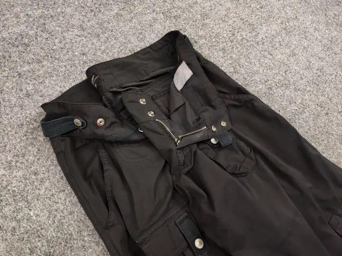 Japanese Brand Rare Vintage Y2K Japanese Black cotton Cargo Baggy Pants Size US 32 / EU 48 - 12 Thumbnail