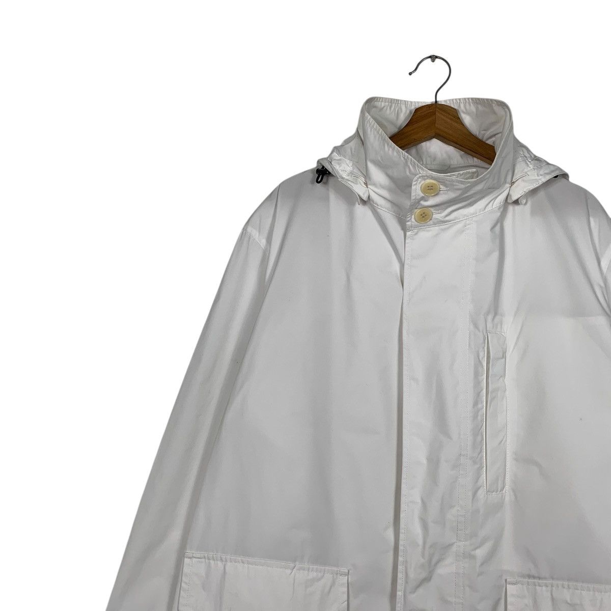 Jil Sander × Uniqlo Uniqlo Jil Sander Pure White Hooded Overcoat Size US L / EU 52-54 / 3 - 7 Thumbnail