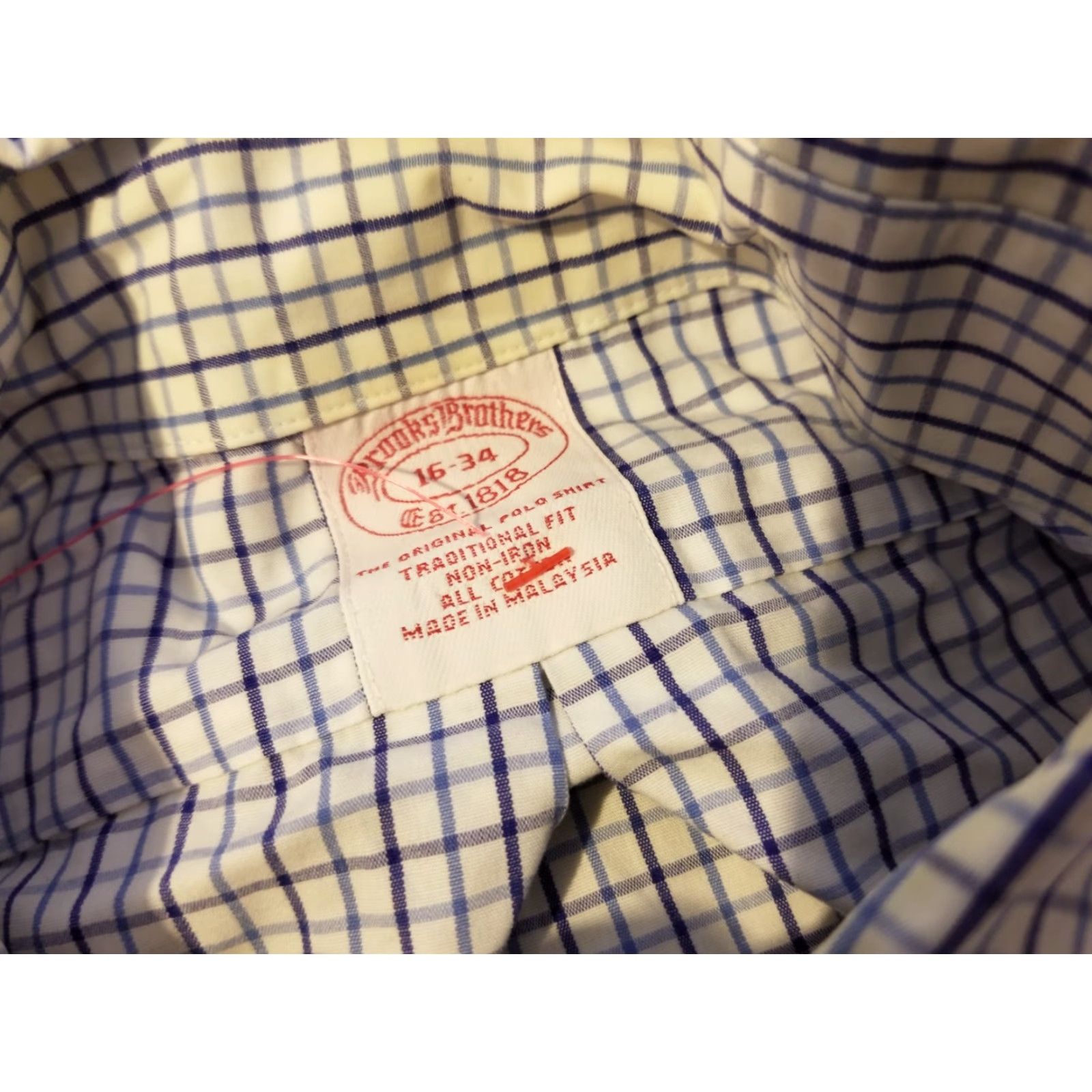 Brooks Brothers Brooks Brothers Dress Shirt Blue White Cotton 16 34 Button-Down Long Sleeve Regular Men’s Regular Size 16 Size 42R - 3 Thumbnail