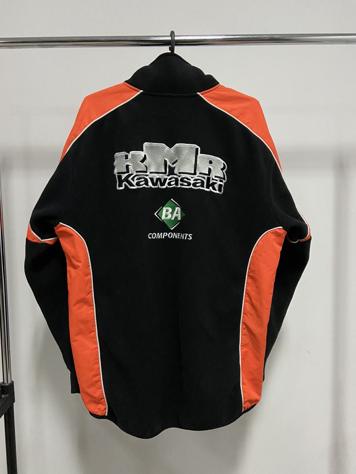 Japanese Brand × Vintage Kawasaki kmr big logo racing fleece jacket sweatshirt zip Size US L / EU 52-54 / 3 - 2 Thumbnail