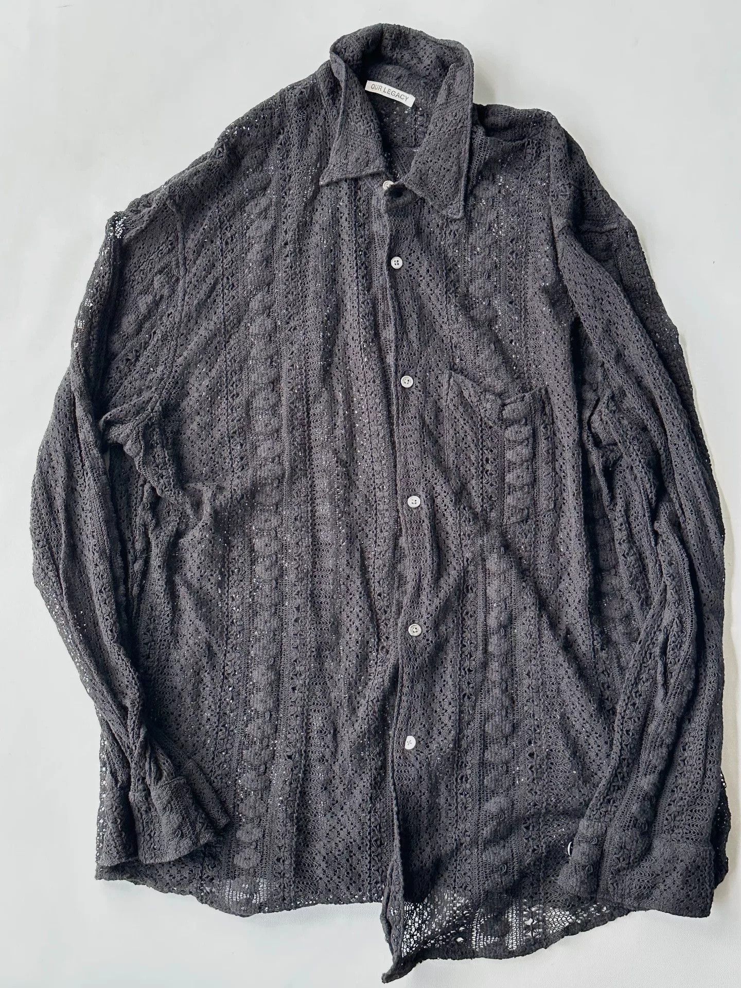 Our Legacy OUR LEGACY Black Hollow Lace Shirt Size US M / EU 48-50 / 2 - 1 Thumbnail
