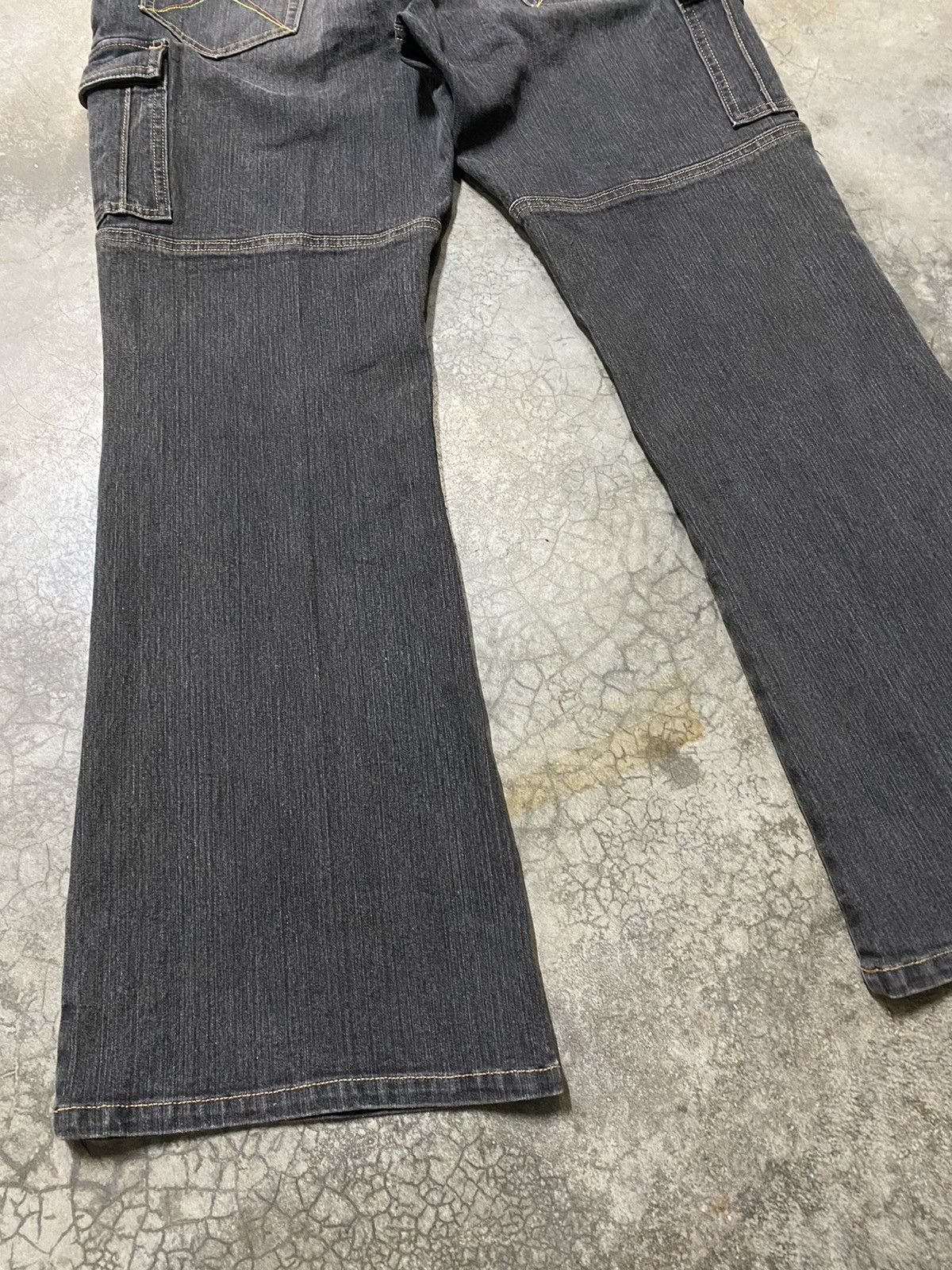 Hysteric Glamour × Tornado Mart Flare Jeans Japanese Distressed Black Cargo Baggy Jeans Size US 36 / EU 52 - 2 Thumbnail