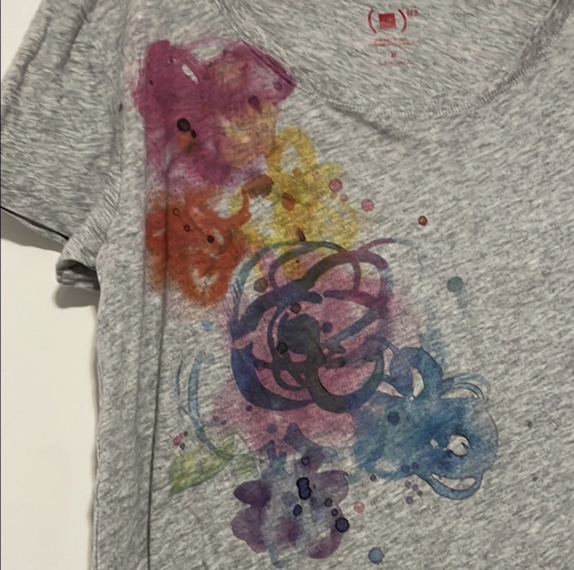 Gap GAP Grey Graphic Tee with Floral Pattern Size M / US 6-8 / IT 42-44 - 3 Thumbnail