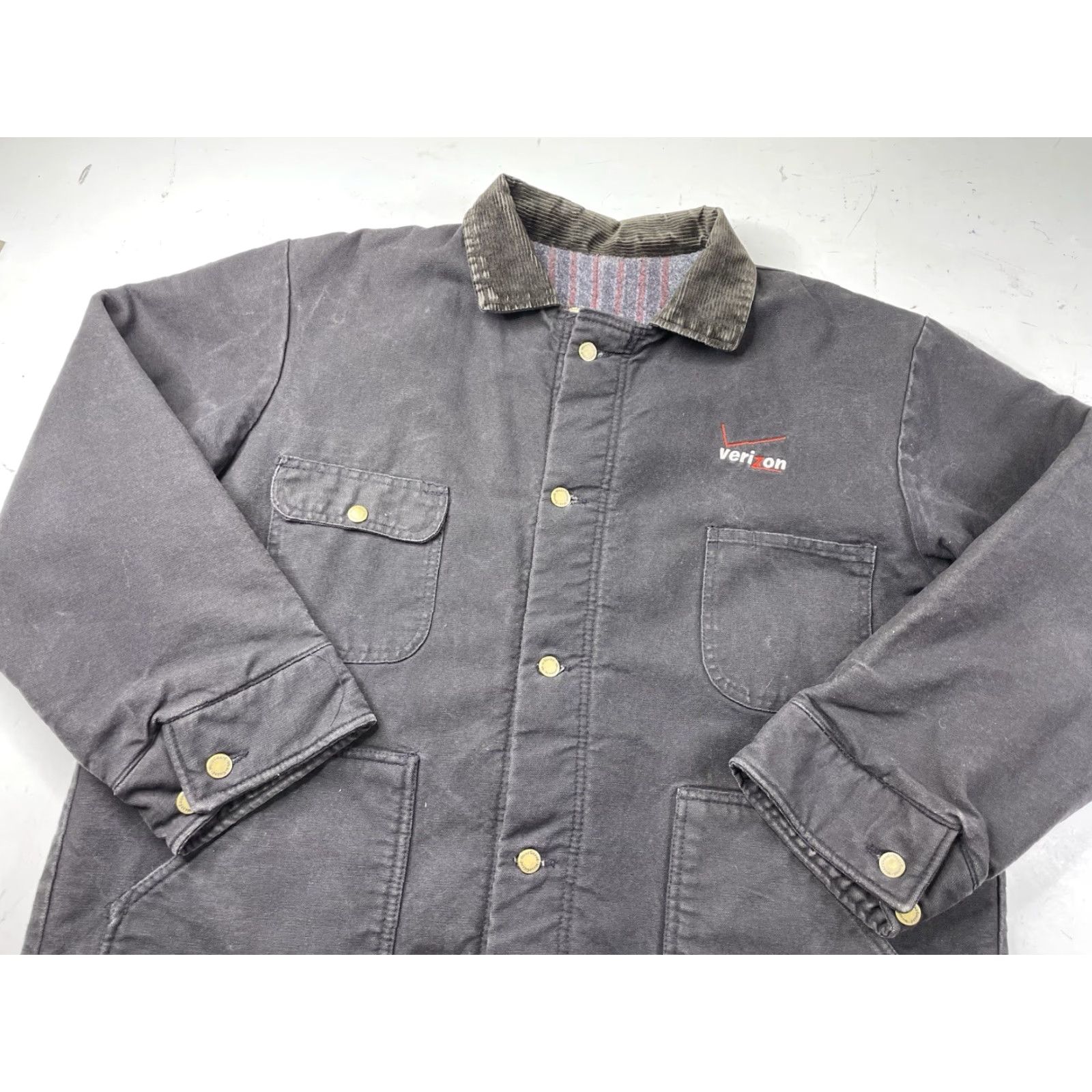 Vintage VINTAGE WearGuard x VERIZON Coat Men's Work Wear XL Black Canvas Coat Size XL Size US XL / EU 56 / 4 - 2 Thumbnail