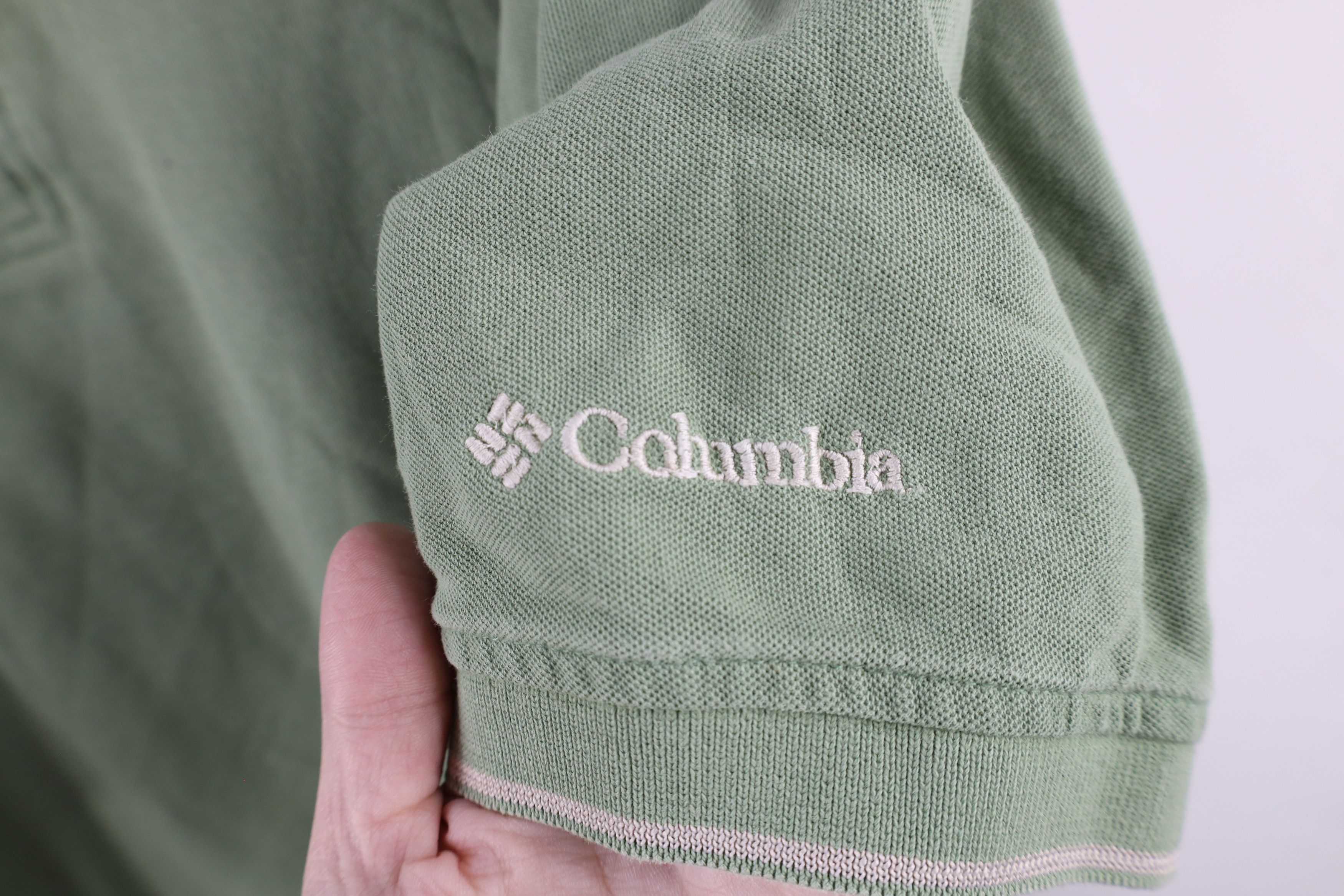 Columbia × Vintage Vintage 90s Columbia Out Pique Cotton Knit Polo Shirt Green Size US XXL / EU 58 / 5 - 4 Thumbnail