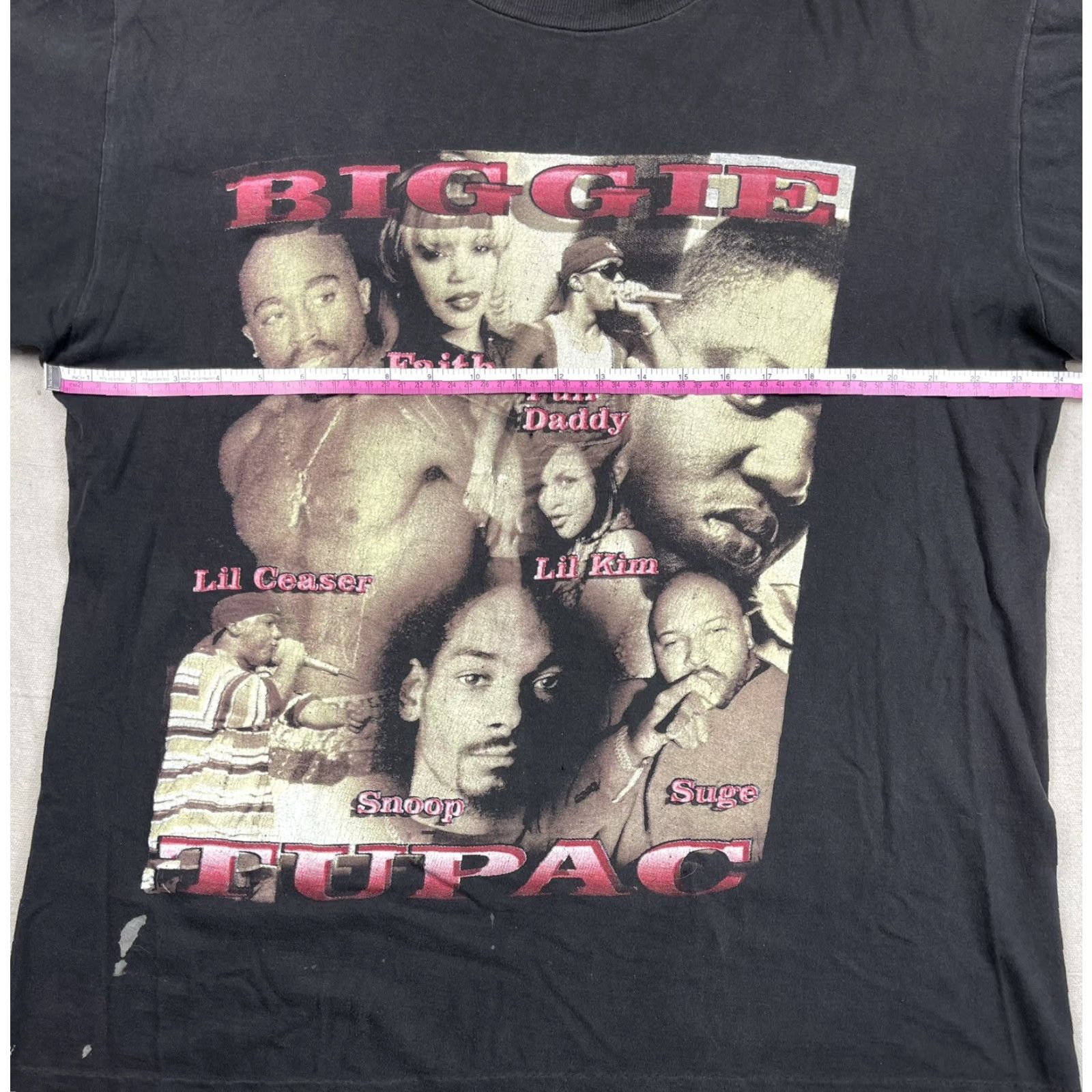 Vintage VINTAGE Rap T-Shirt Short Hills Mens XXL Black 90s Snoop Dogg Tupac Biggie Puff Daddy Lil Kim 2-Sided Crew Neck Cotton Short Sleeve Size US XL / EU 56 / 4 - 4 Thumbnail