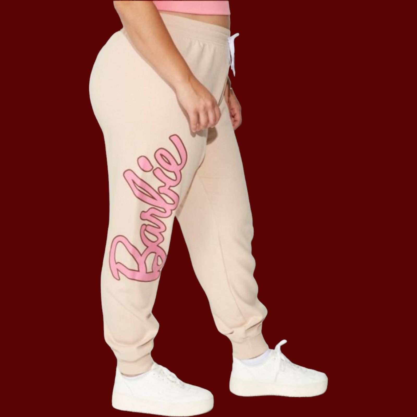 Other Mattel - Barbie - Women's Sweatpants - Beige - 1X Size 40" / US 18 - 3 Thumbnail