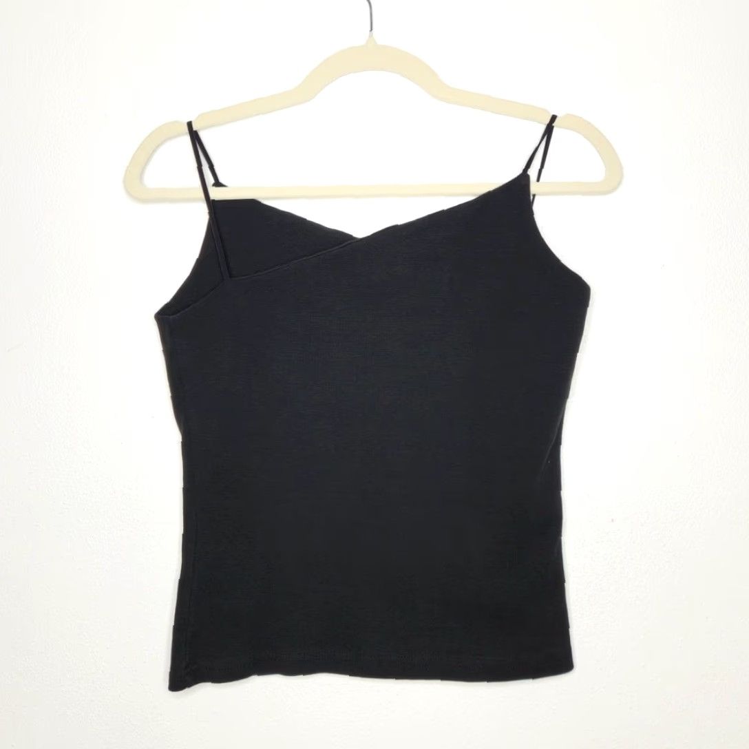 Energie VINTAGE Energie Asymmetrical Top Cami Tank Black L Women Tank Top Criss Cross Slender 90s 2000s Womens Size L / US 10 / IT 46 - 5 Thumbnail
