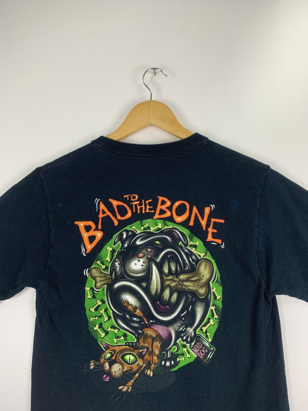 Fruit Of The Loom × Vintage Vintage Bad To The Bone T-Shirt Size US S / EU 44-46 / 1 - 9 Thumbnail