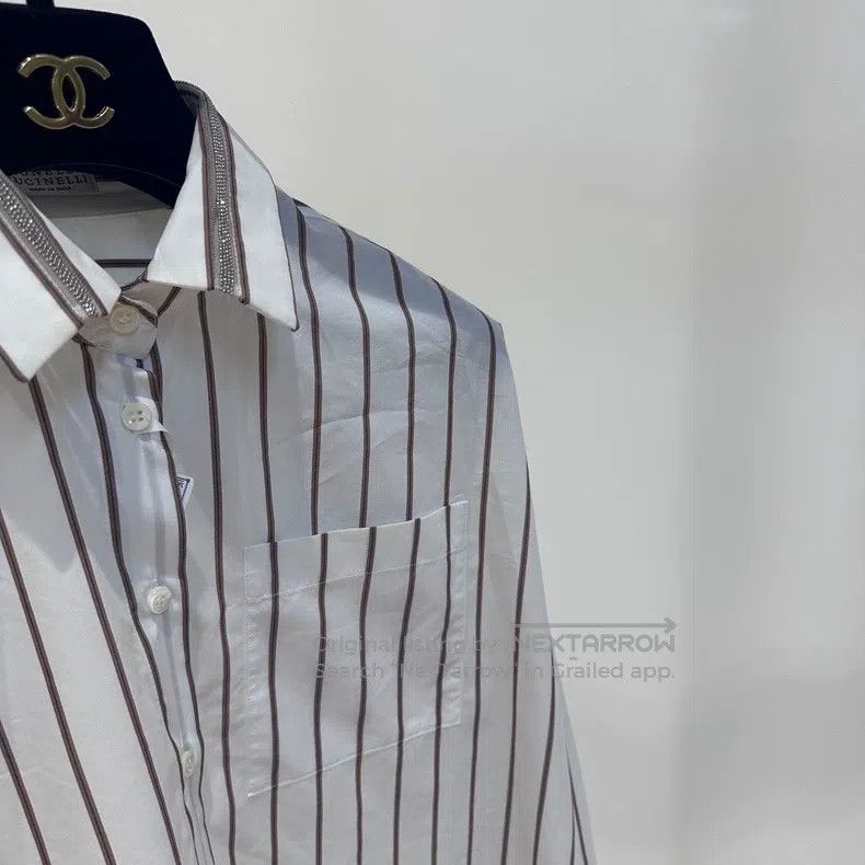 Brunello Cucinelli Brunello Cucinelli Striped Shirt Size S / US 4 / IT 40 - 3 Thumbnail