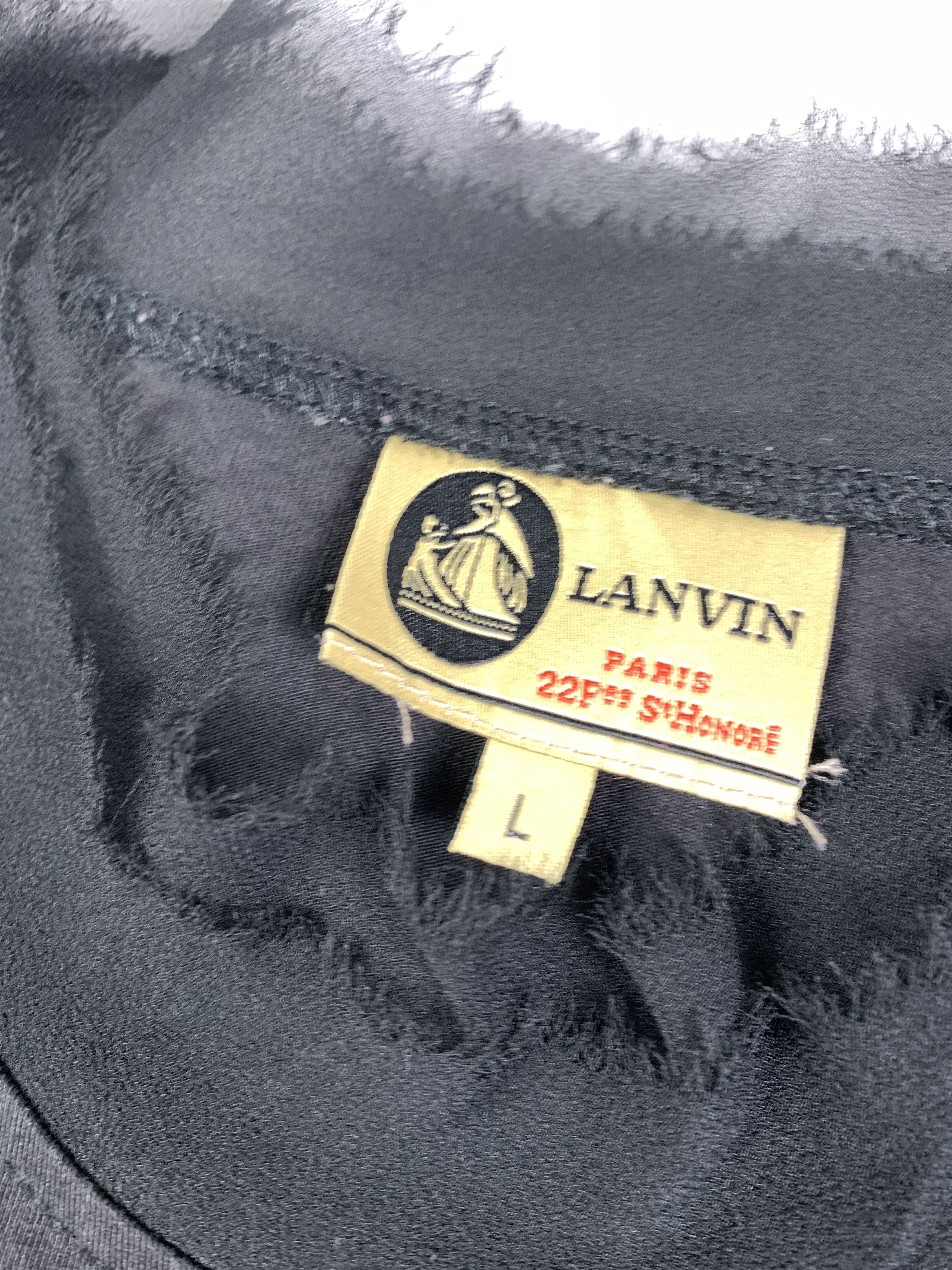Lanvin LANVIN Black Mix Mesh Elastane Tee (L) Size L / US 10 / IT 46 - 7 Thumbnail