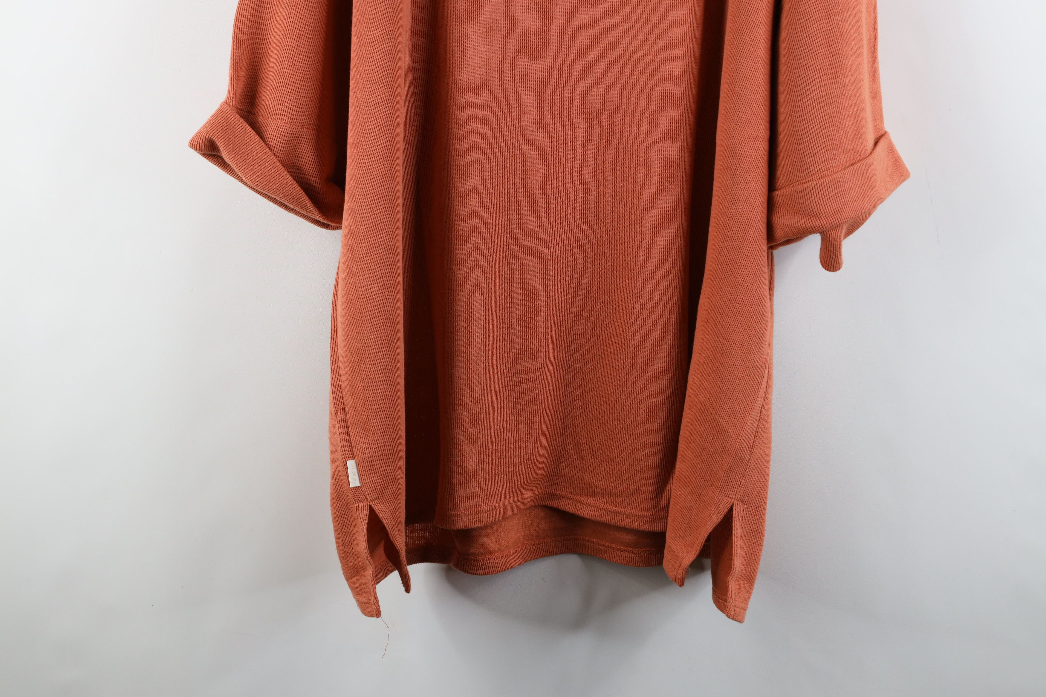 Express × Vintage Vintage 90s Express Thermal Ribbed Knit T-Shirt Pale Orange Size L / US 10 / IT 46 - 13 Thumbnail