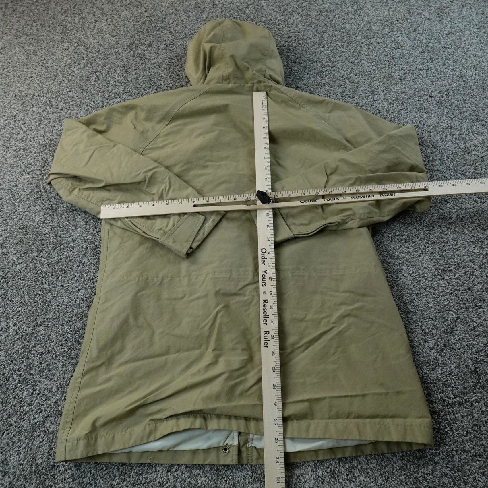 Vintage Woolrich Coat Parka Womens M Beige Twill Hooded Lined Pockets Button Logo Outdoor Casual Travel Winter Fall Size M / US 6-8 / IT 42-44 - 7 Thumbnail