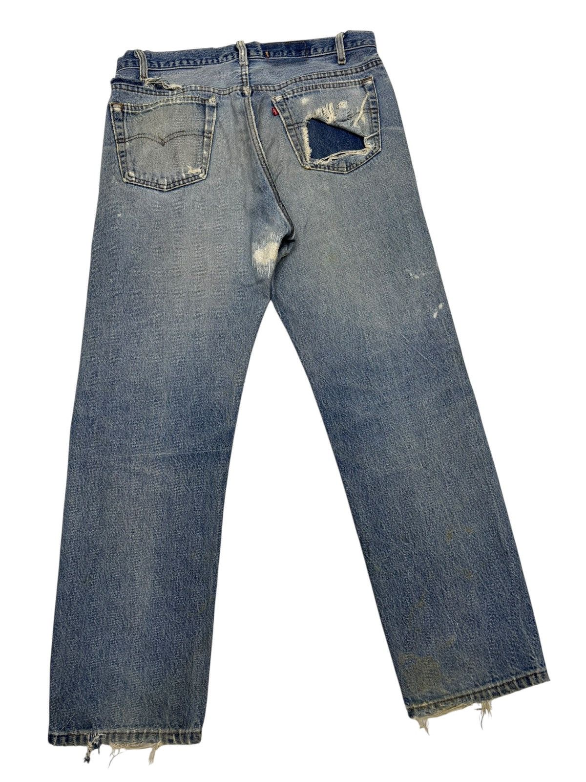 Kapital Vintage Levis 501 USA Distressed Denim Jeans Button 520 Size US 34 / EU 50 - 4 Thumbnail