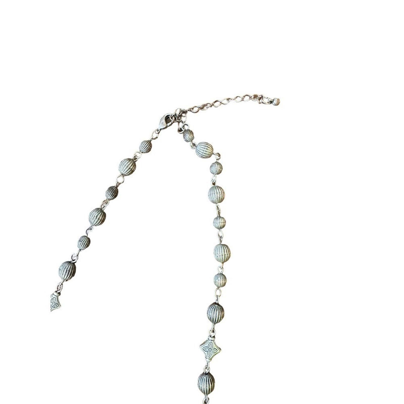 Vintage Vintage Silver Tone Fancy Beaded Necklace Size ONE SIZE - 6 Thumbnail