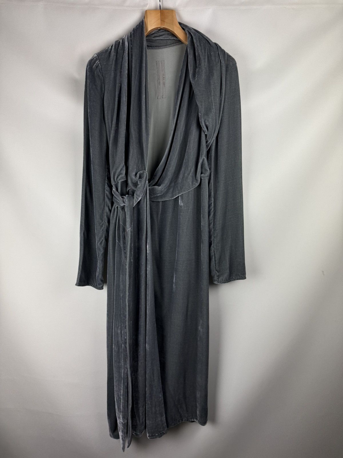 Rick Owens Rick Owens Avant-Garde Velvet Wrap Midi Cardigan Dress Size S / US 4 / IT 40 - 8 Thumbnail