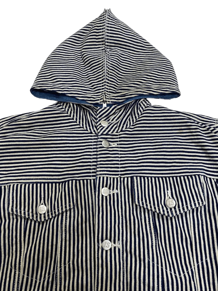 Issey Miyake Achieve 1988 Issey Miyake Hikory Hoodie Flap Jacket Size US S / EU 44-46 / 1 - 8 Thumbnail