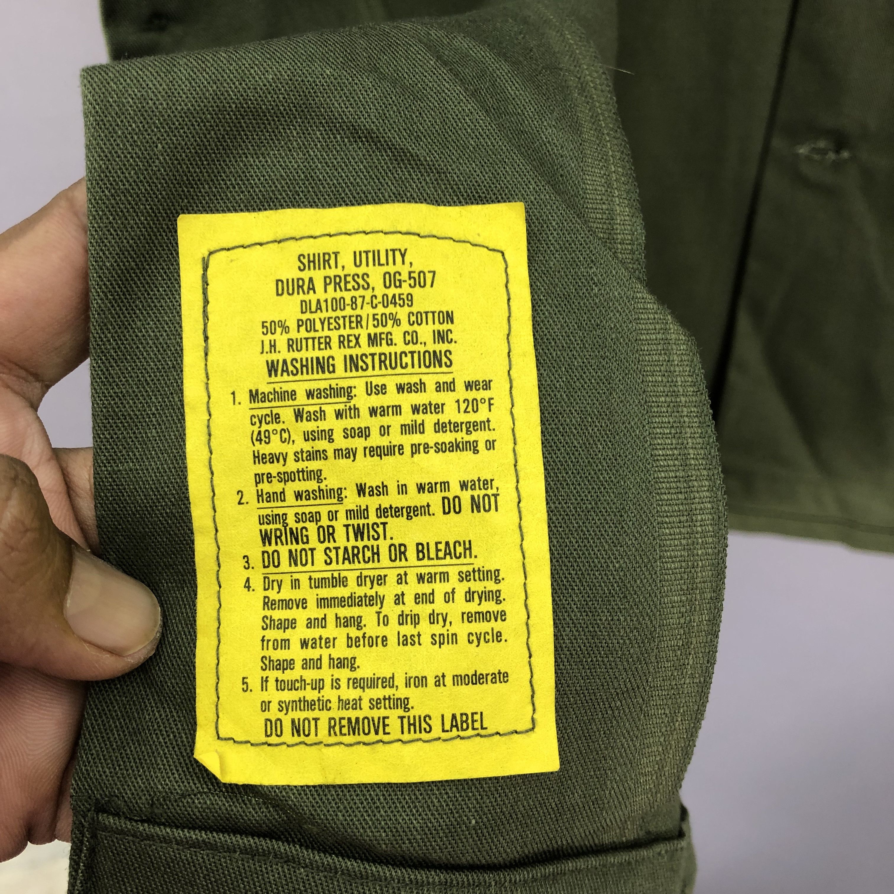 Vintage Vintage 80s US Army Military Utility Dura Press OG-507 Shirt Size US L / EU 52-54 / 3 - 6 Thumbnail