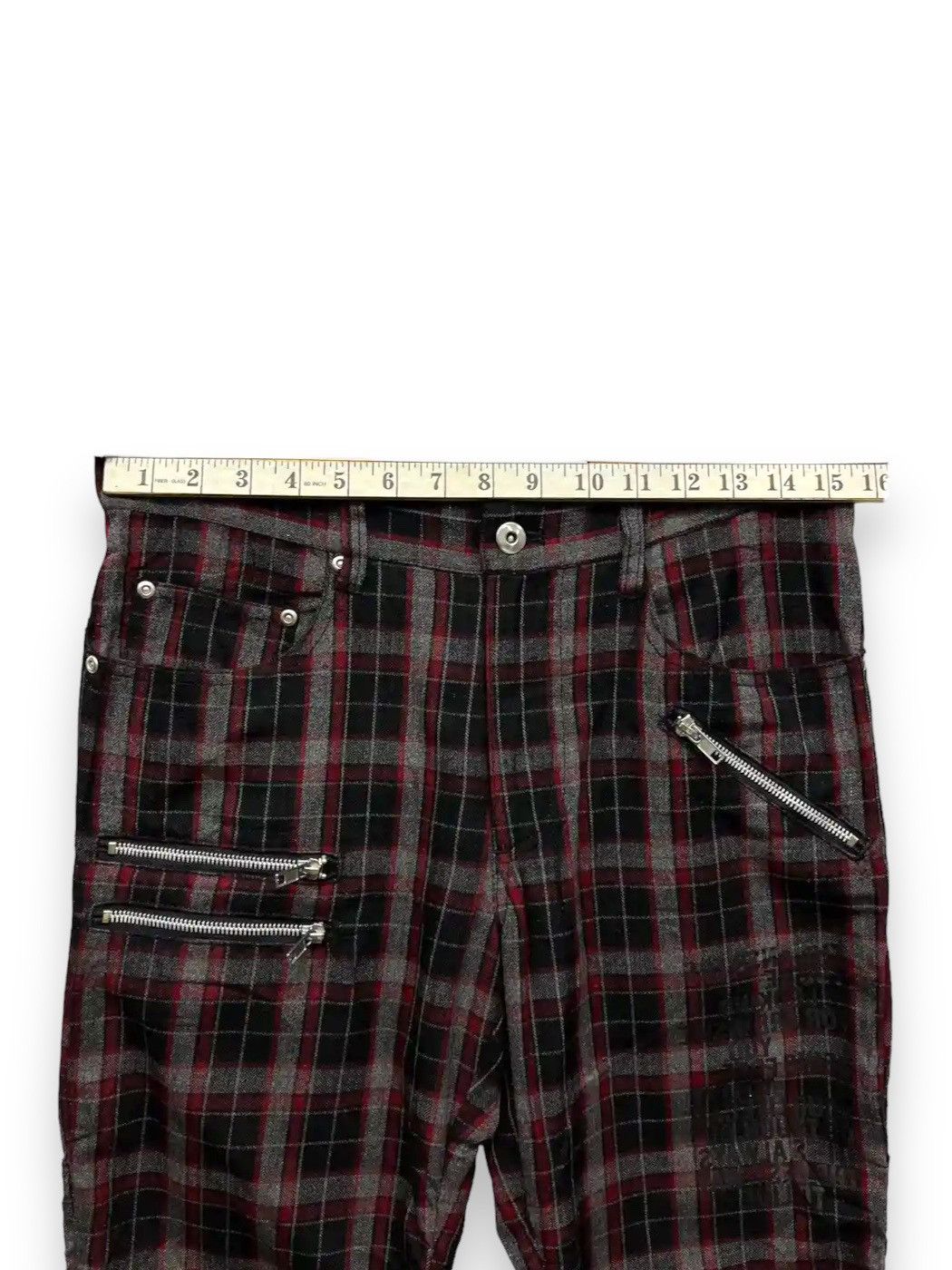 Japanese Brand RAGOUT Underground PunkTartan UnionJack Bondage Zipper Pants Size US 30 / EU 46 - 15 Thumbnail