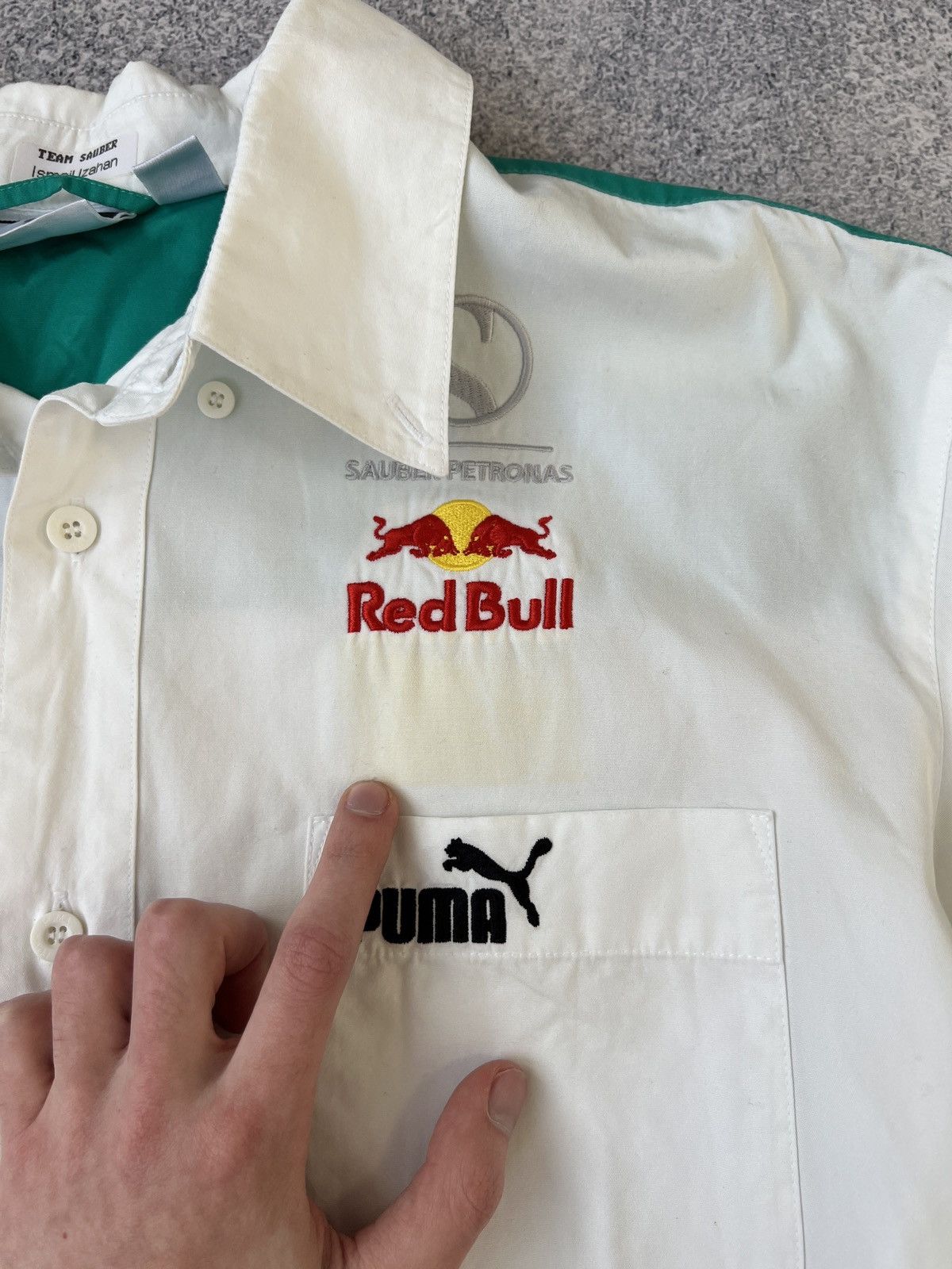 Vintage Vintage 90s Petronas Shorts Sleeve Racing Button up Size US L / EU 52-54 / 3 - 6 Thumbnail