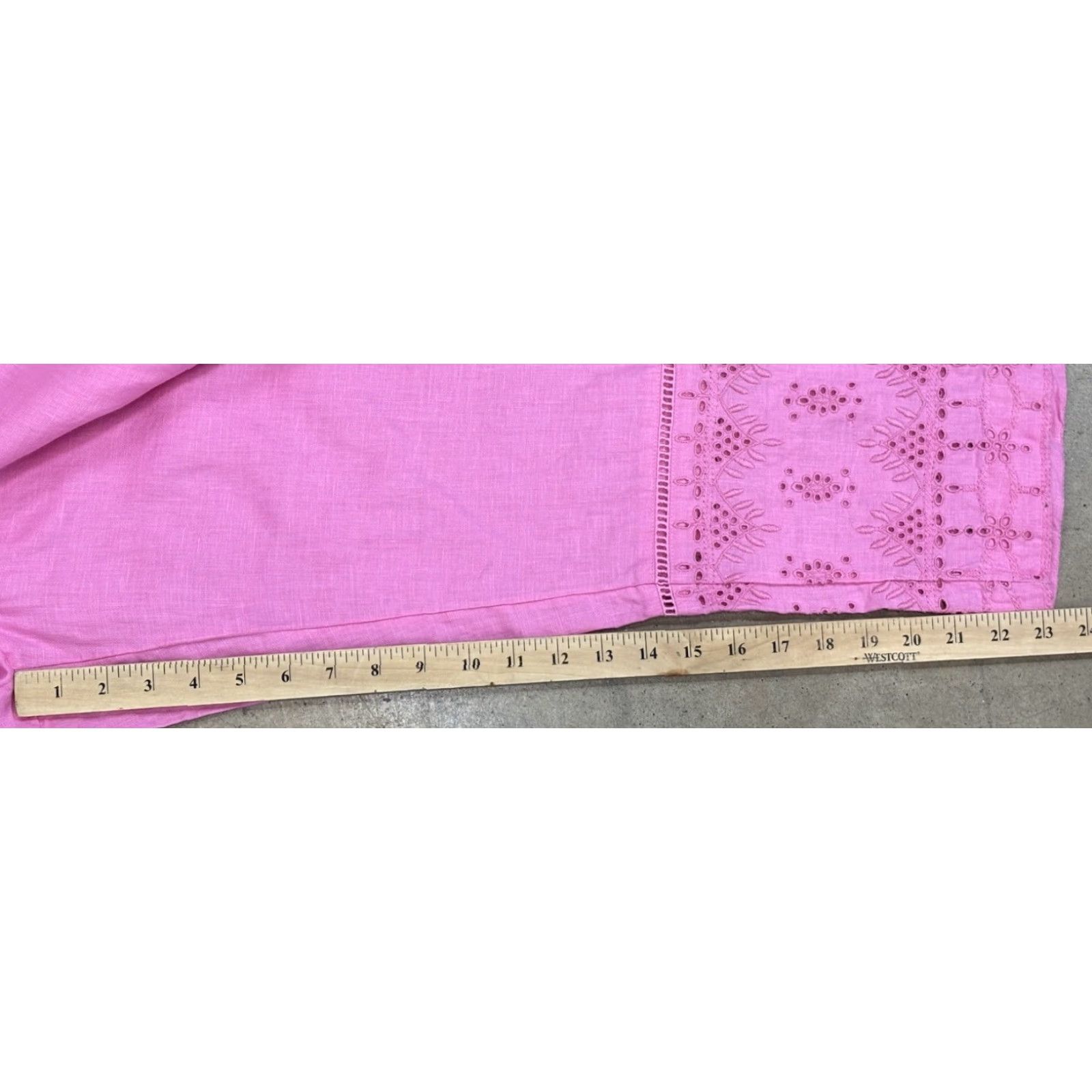 Charter Club Charter Club Luxury Linen Capri Pants Sz Large Women’s Pink Pull On Eyelet Trim Size 36" / US 14 / IT 50 - 8 Thumbnail
